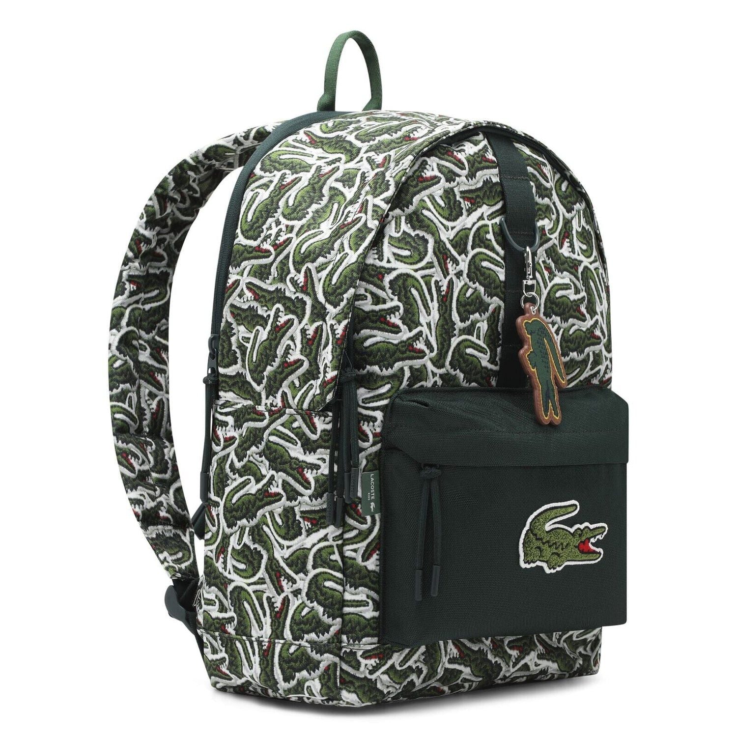 Lacoste Rucksack Lacoste Kids Rucksack grün allover Krokodil-Print