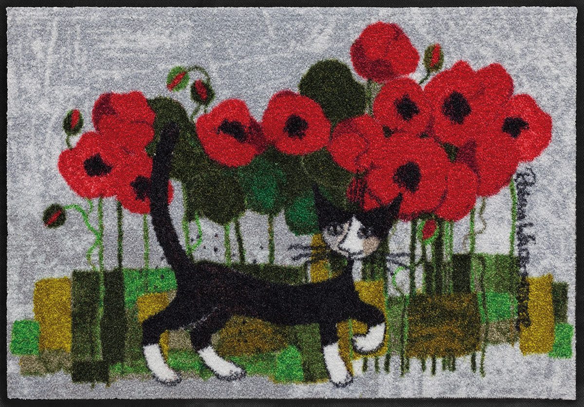 Salonloewe Fußmatte Salonloewe POPPYWALK Fußmatte Wohnmatte Rosina Wachtmeister 50 x 75 cm, Rechteckig, Höhe: 7 mm, In- und Outdoor, waschbar bei 40° und trocknergeeignet