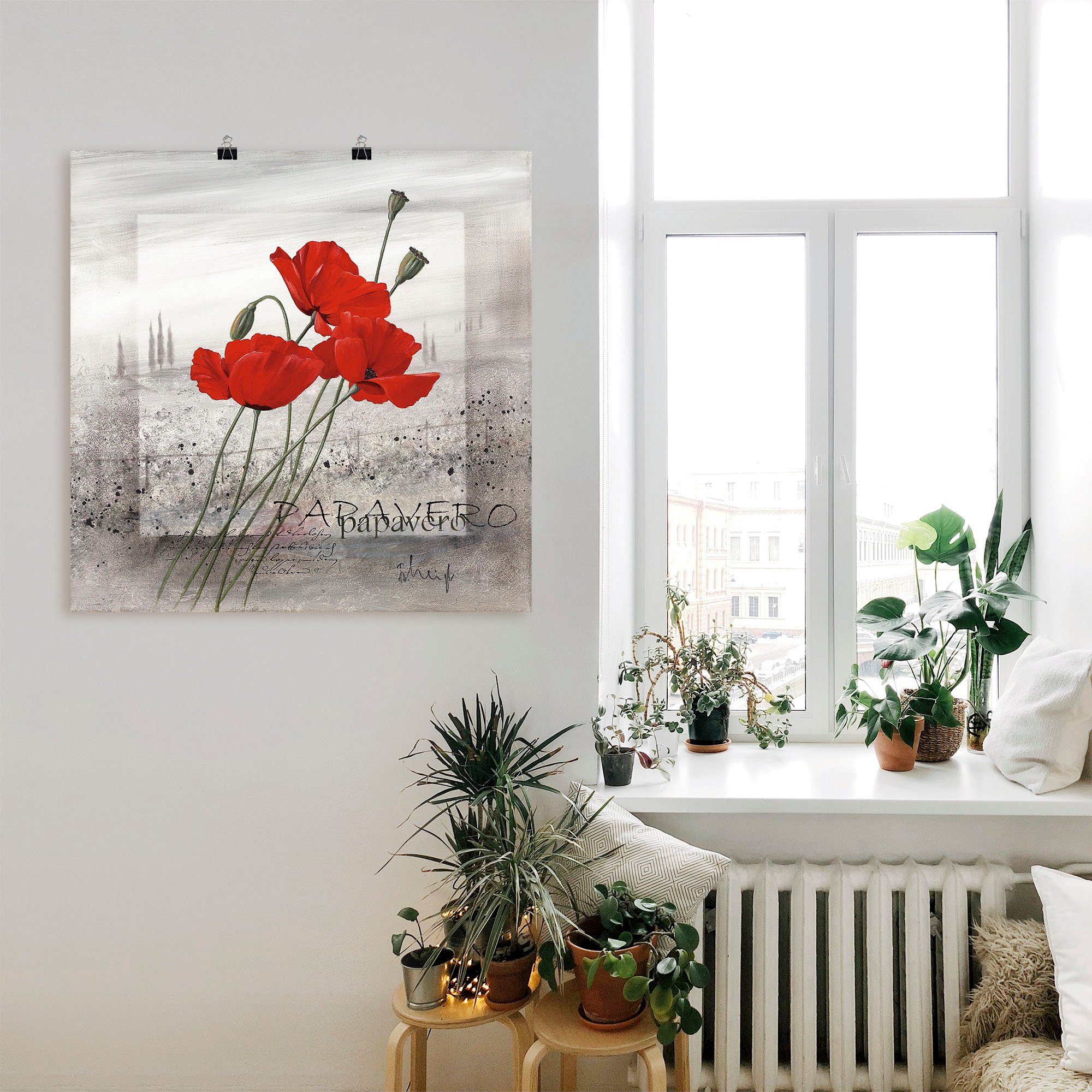 Artland Wandbild Mohnblumen, Blumen (1 St), als Leinwandbild, Poster in verschied. Größen
