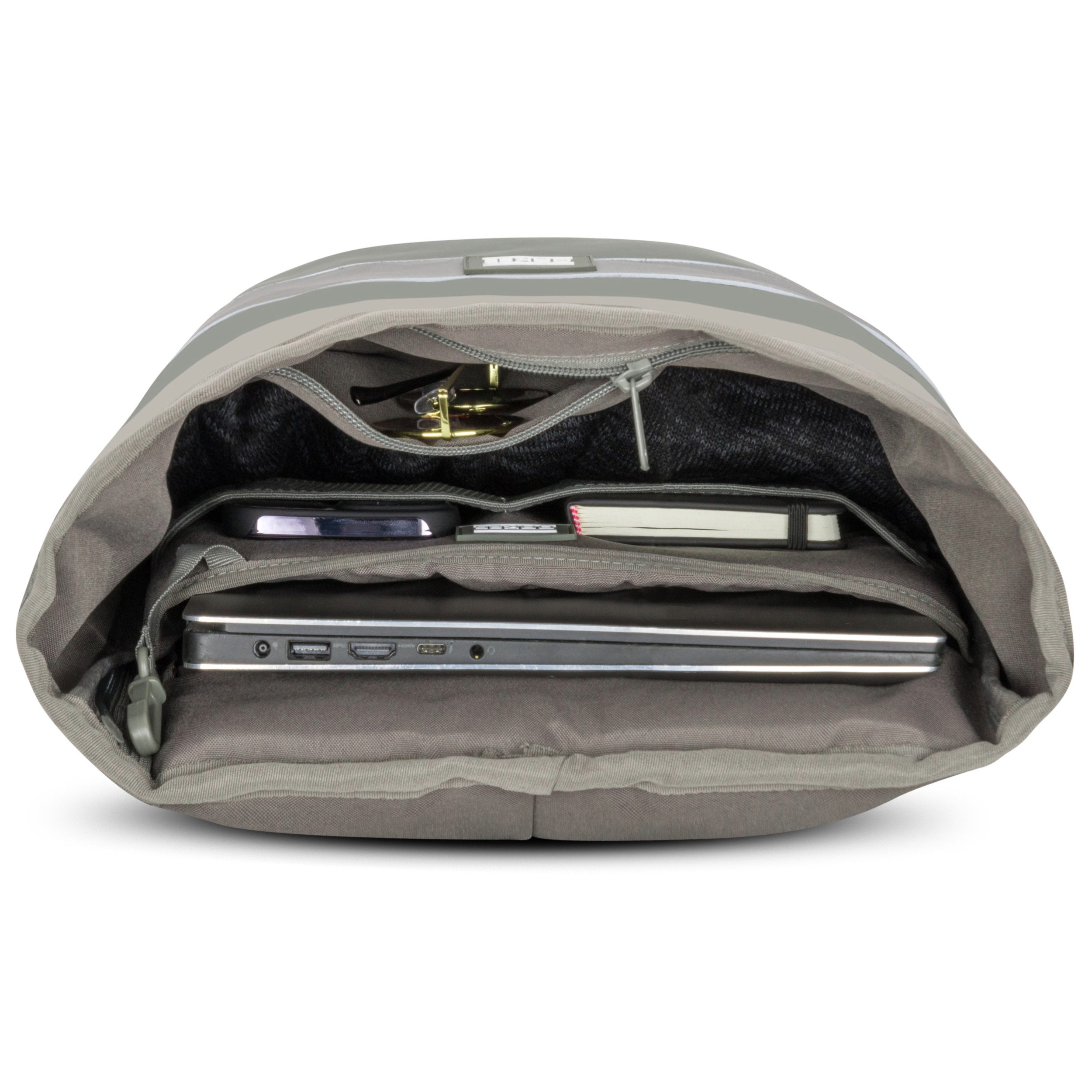 OAK25 Fahrradrucksack Everyday Rolltop Bike Rucksack (1-tlg), Reflektierend, Wasserabweisend