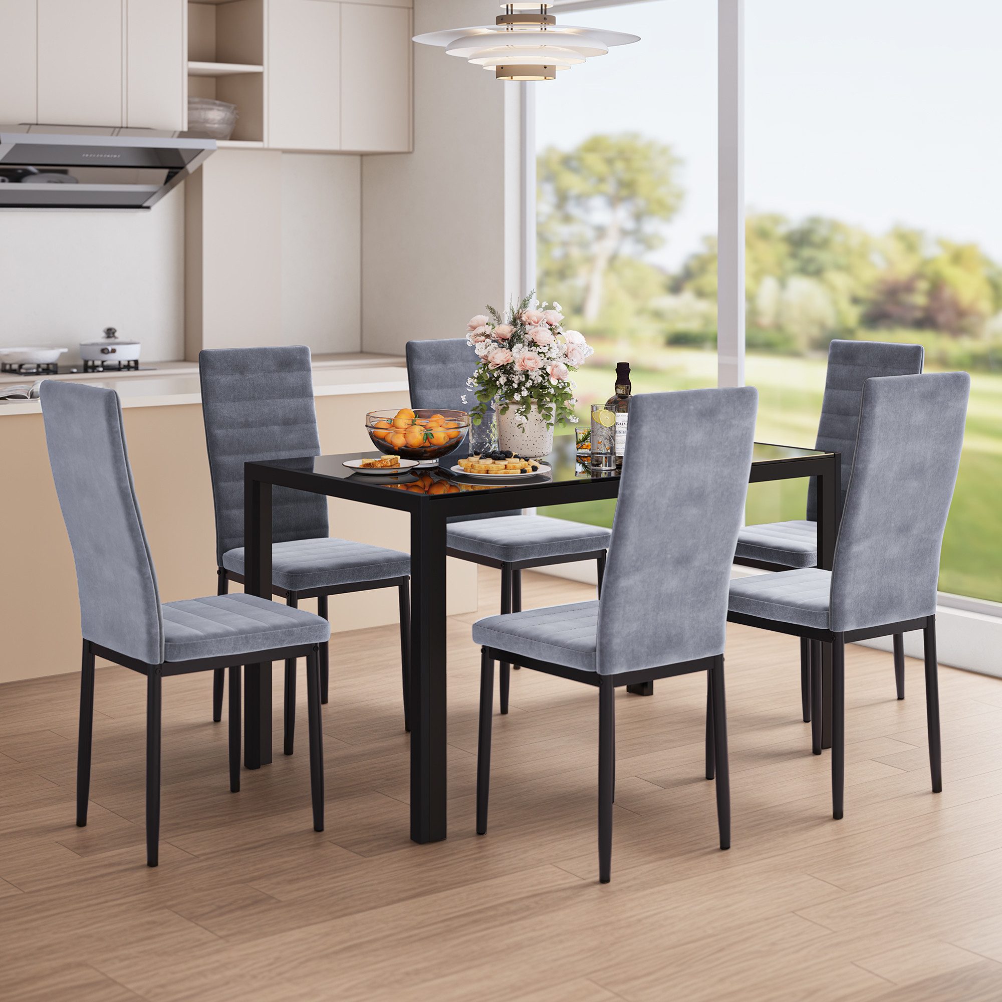 Bealife Esszimmerstuhl Küchenstuhl 6er Set, Samt günstig online kaufen