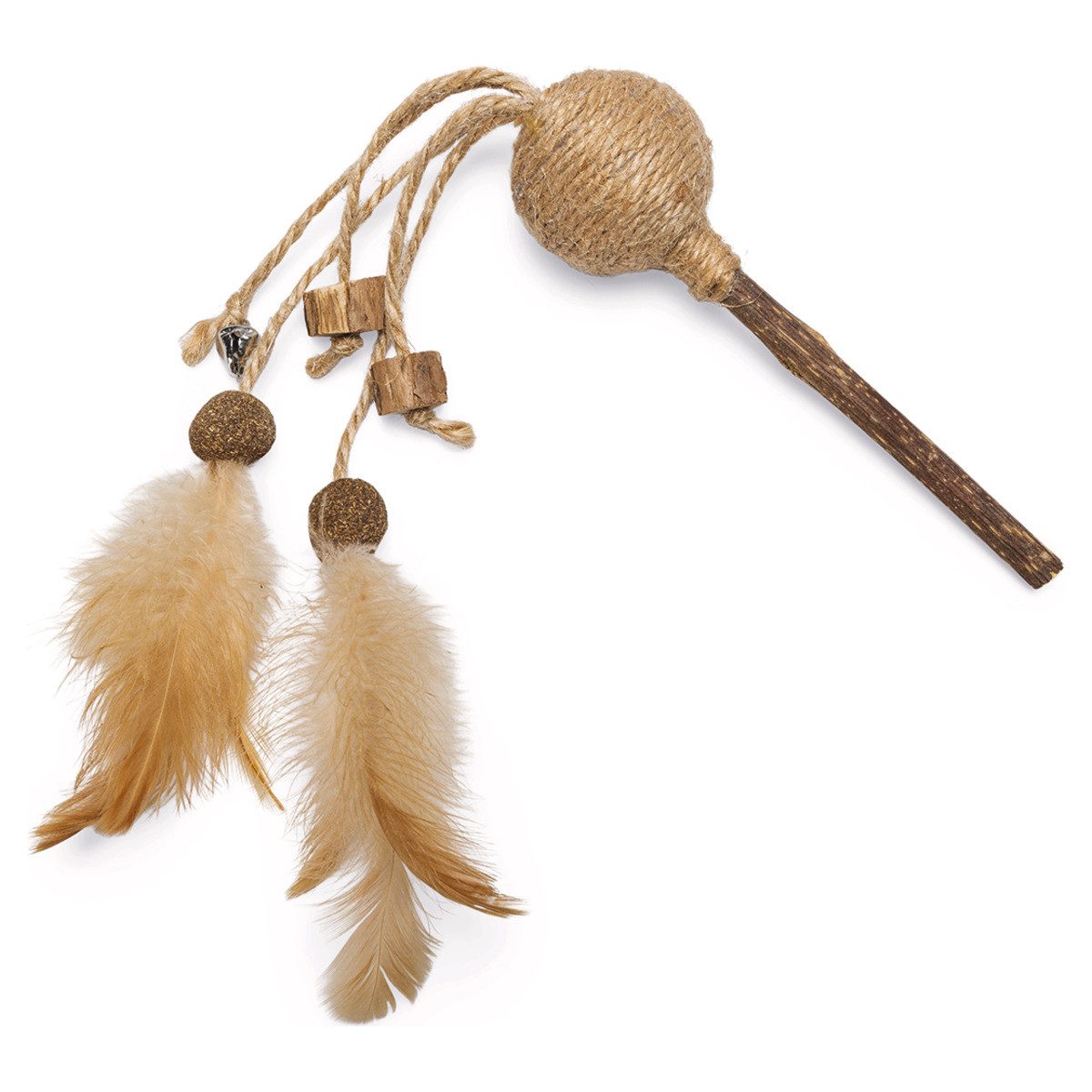 Beeztees Tier-Beschäftigungsspielzeug Katzenspielzeug Catnip/Matatabi Ball mit Feder Juto