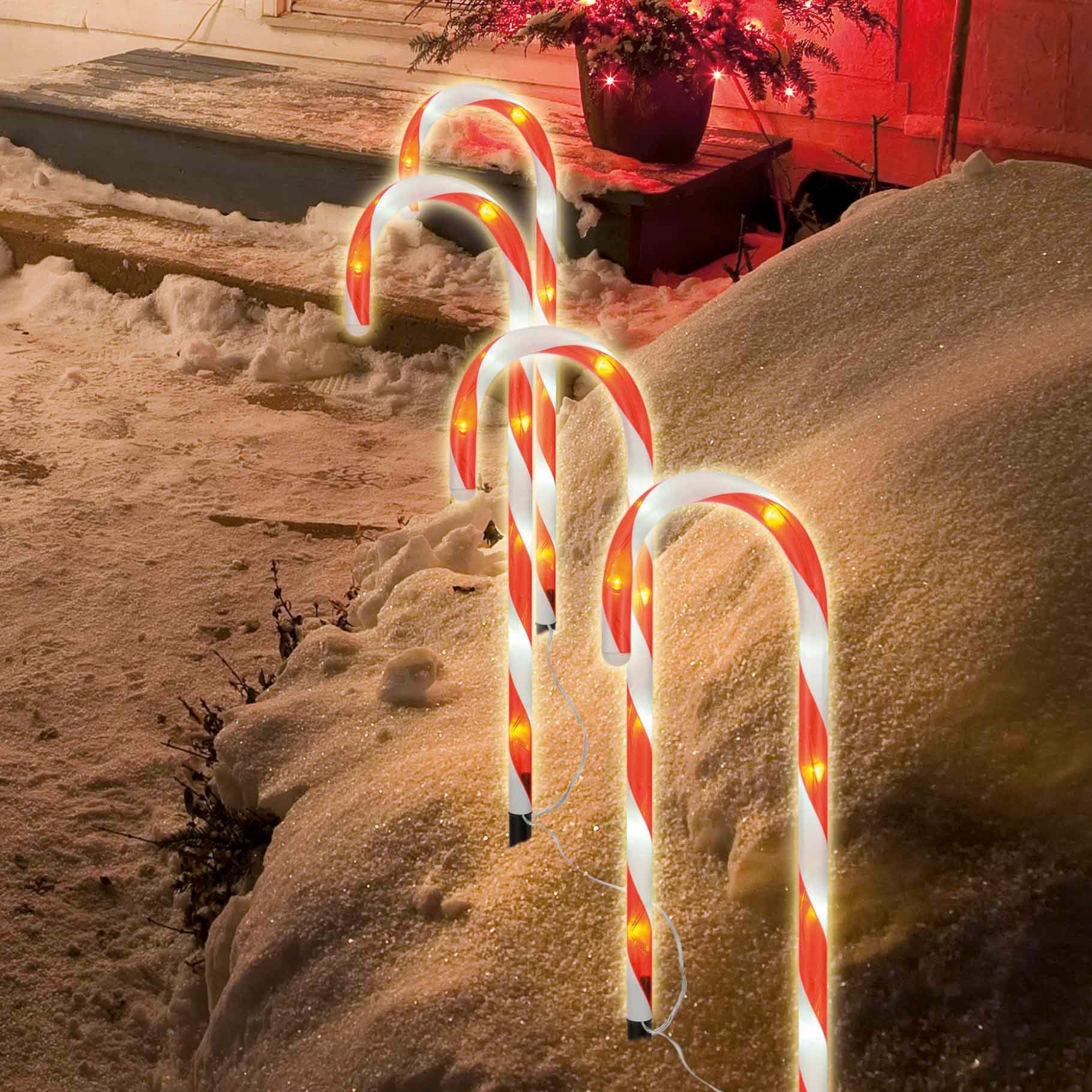 HI LED Gartenleuchte LED Zuckerstangen 4er günstig online kaufen