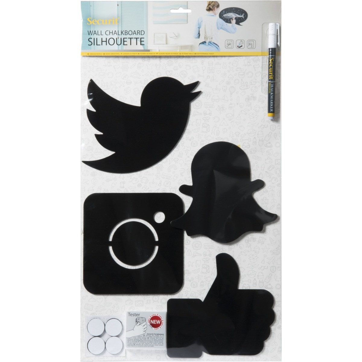 edding Wandtafel edding Wand Kreidetafel Social Media 15x15cm