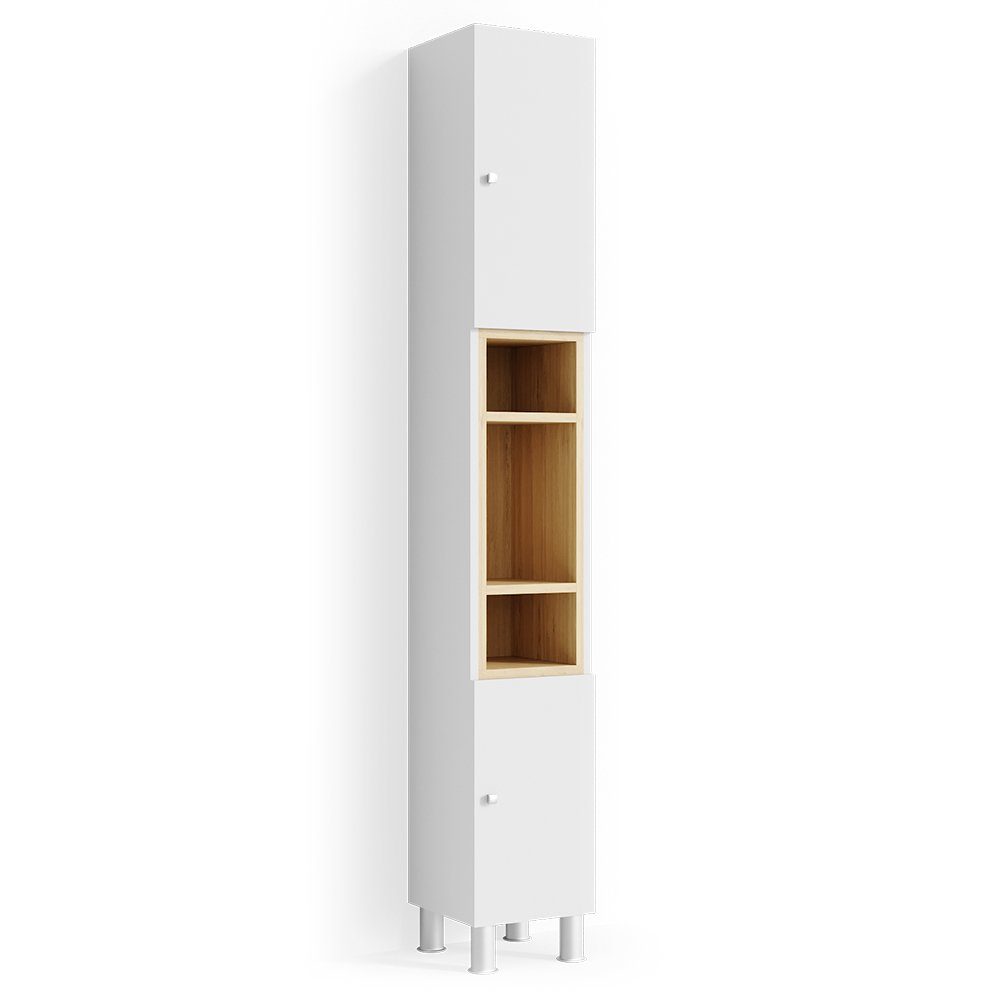 Vicco Hochschrank Aquis, Weiß/Sonoma, 30 x günstig online kaufen