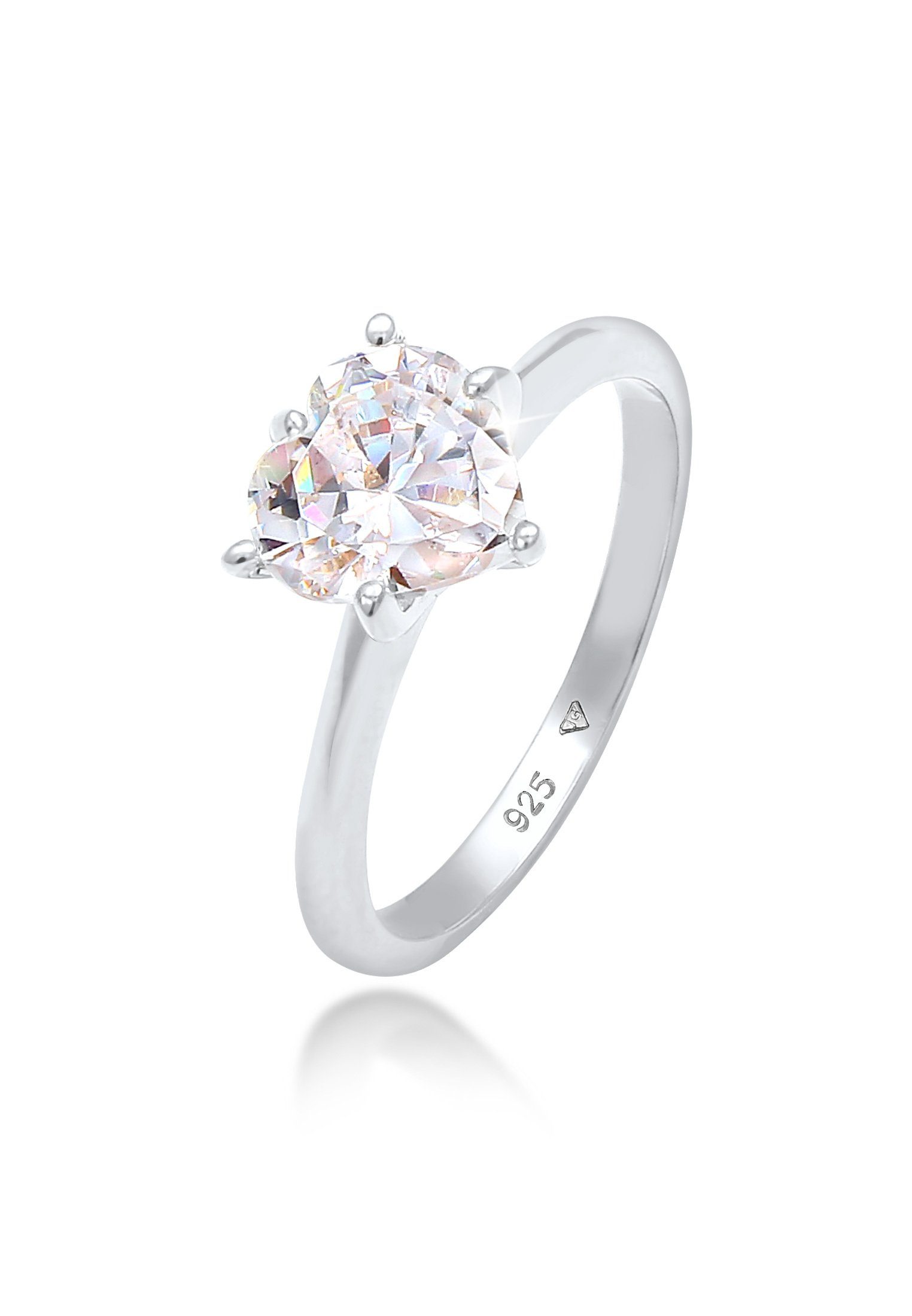 Elli Fingerring Herz Zirkonia Verlobungsring Solitär günstig online kaufen