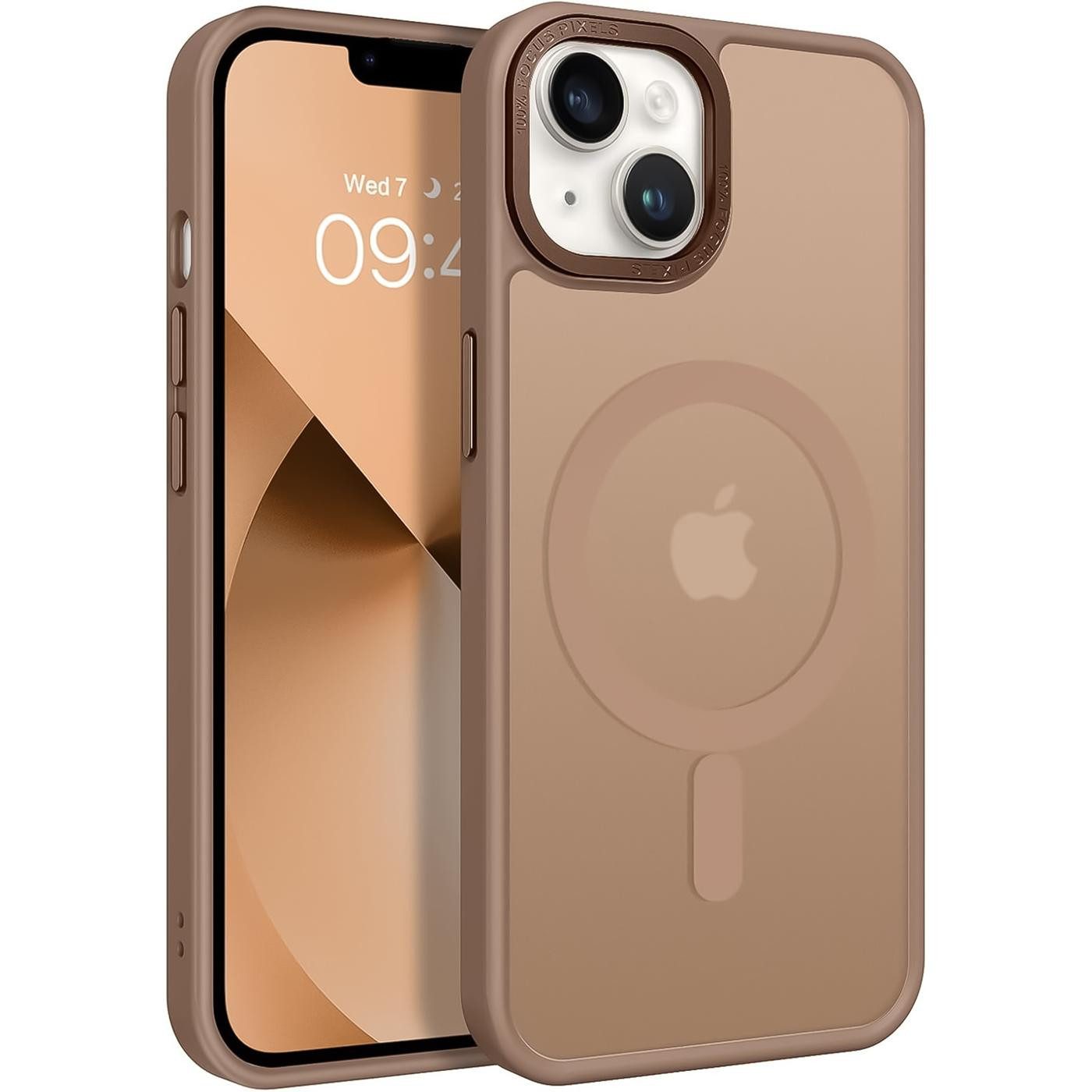 CoolGadget Handyhülle Magnet Hülle für iPhone 13 Schutzhülle mit Metall Kamerarahmen 6,1 Zoll, magnetisches Schutzcase Matt Stoßfest kompatibel mit Magsafe Zubehör