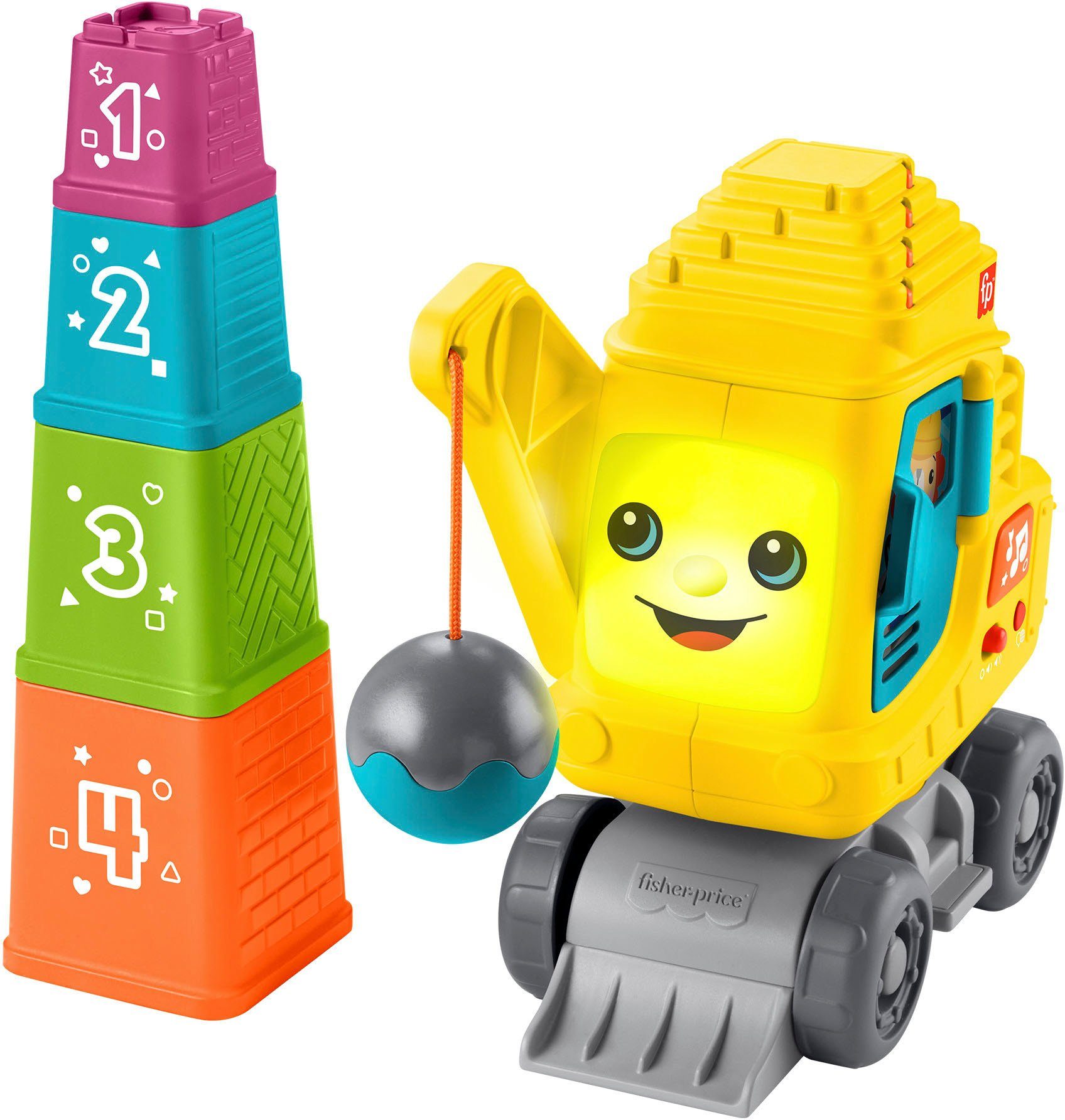 Fisher-Price® Lernspielzeug Zählen&Stapeln Kran, mit Sound