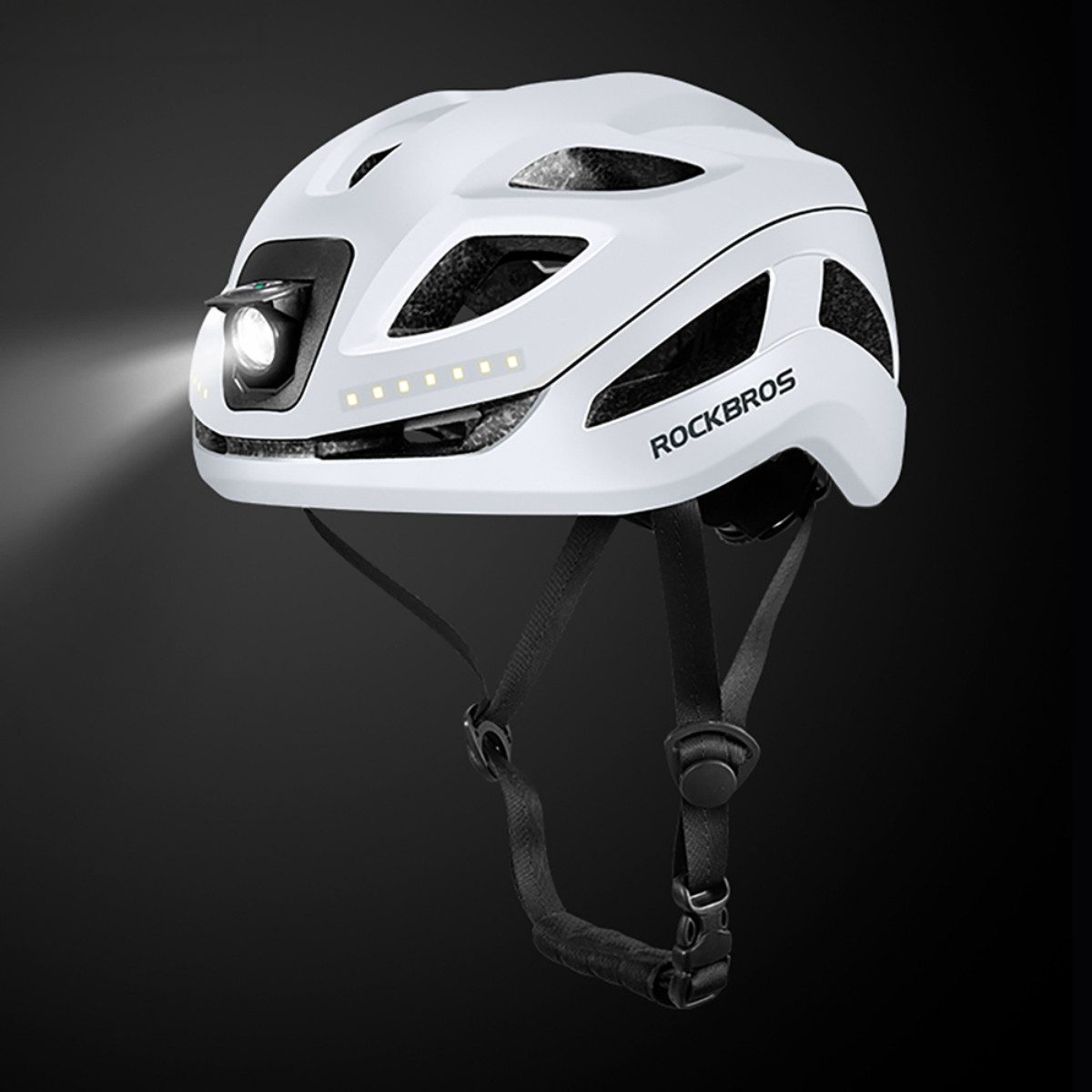 ROCKBROS Fahrradhelm ZK-077, Helm mit integrierter Rundum LED Beleuchtung