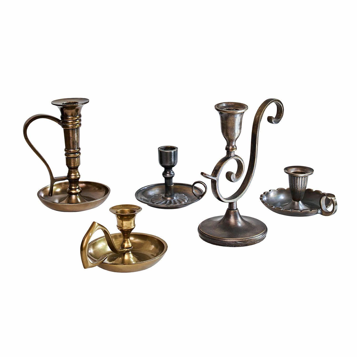 Mirabeau Kerzenständer Kerzenständer 5er Set Vandermere messing/schwarz günstig online kaufen