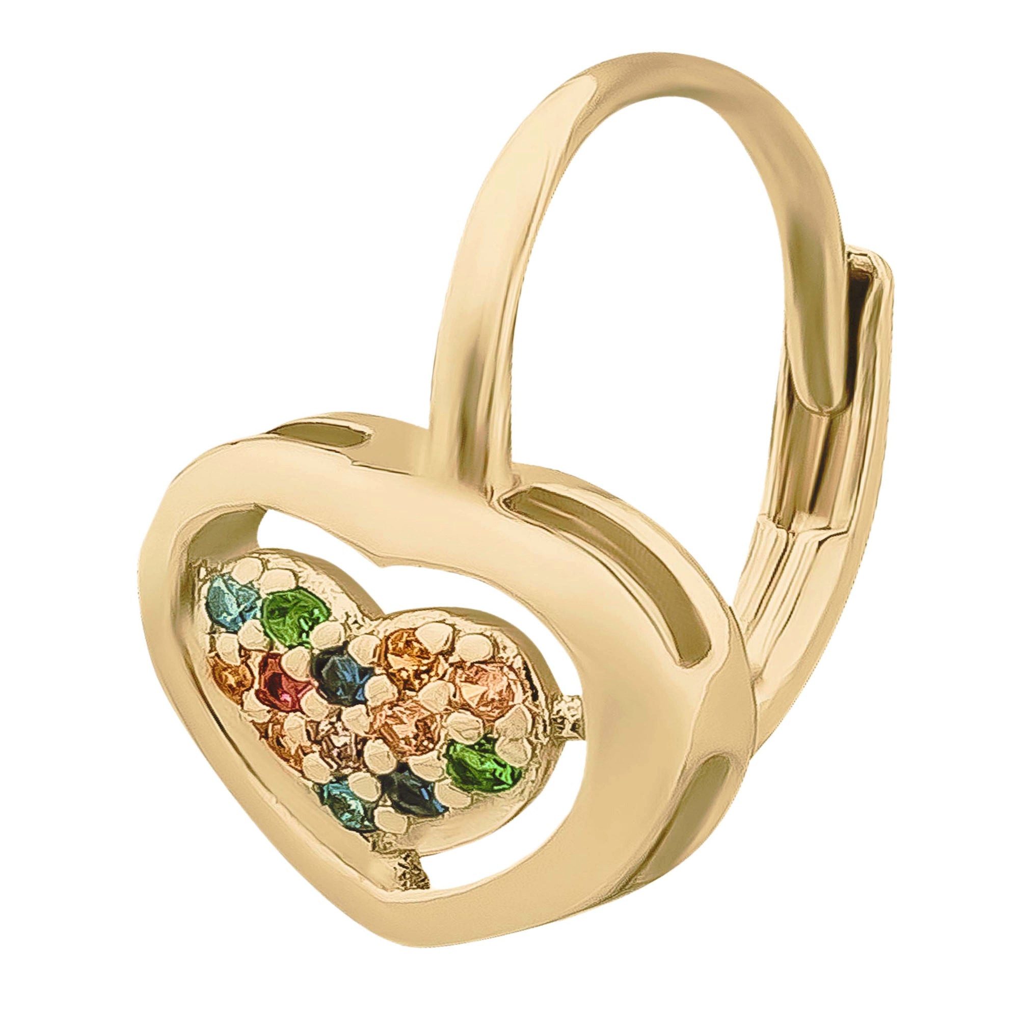 schmuck23 Paar Ohrhänger Ohrringe bunte Zirkonia Herz 925 Silber (Geschenkset), Damen Ohrhänger