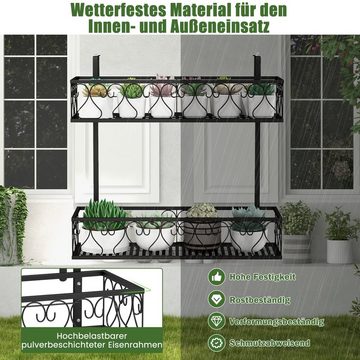 COSTWAY Blumenständer, Blumenregal mit verstellbaren Haken, zum Aufhängen