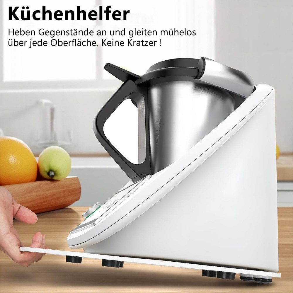TUWENA Unterstellregal Gleitbrett für Thermomix TM6 TM5 müheloses Verschieben Rollbrett Acryl, Gleiter für Küchenmaschine – Müheloses Verschieben & Schutz für Geräte