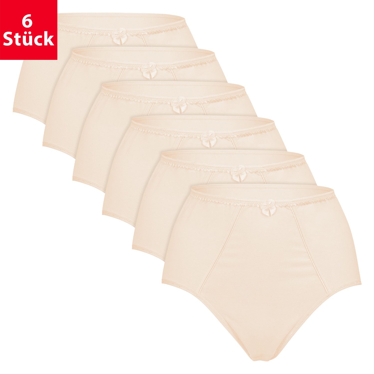 celodoro Taillenslip Damen Taillenslip (6er Pack) Baumwoll-Slips Maxi Slips
