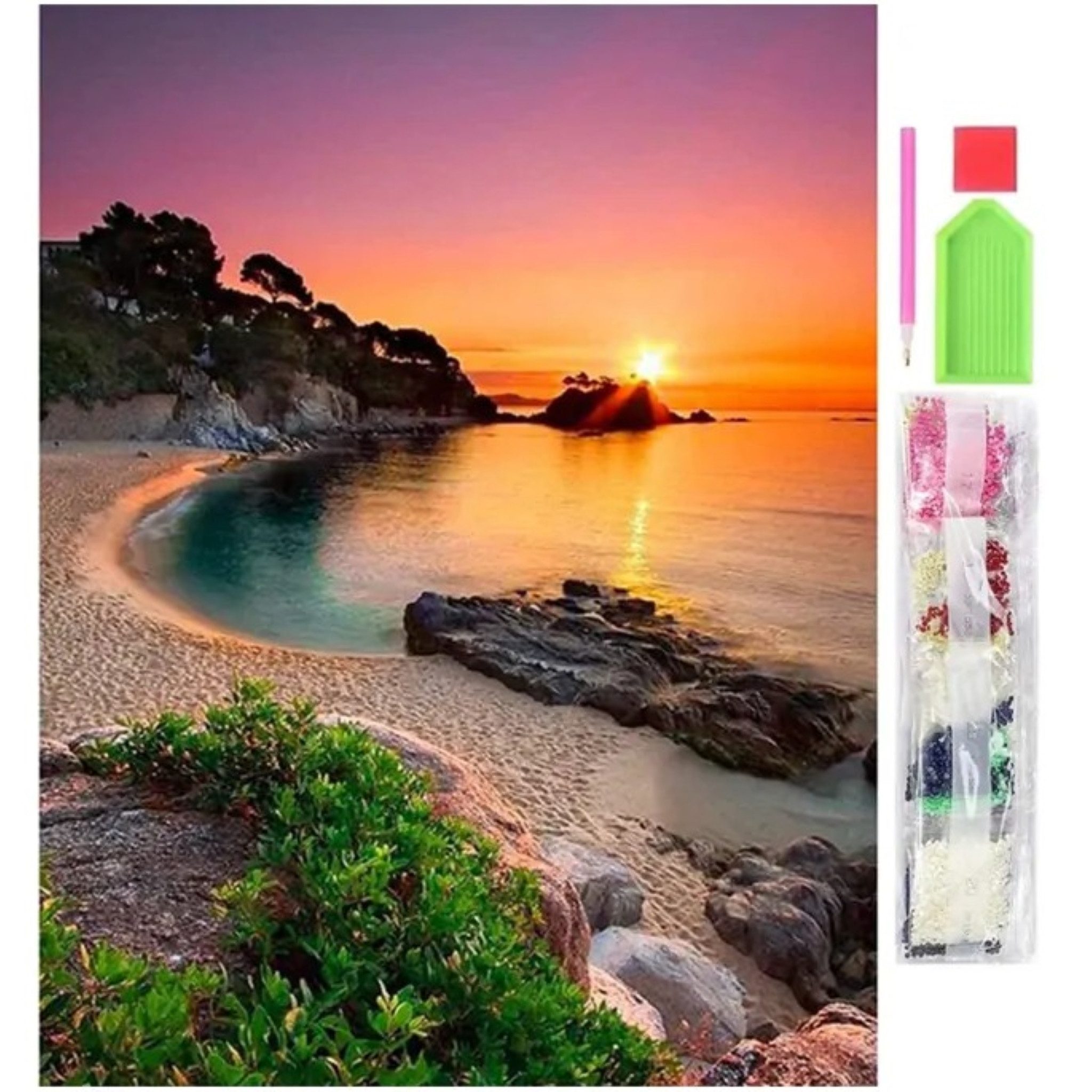 LA CUTE Malen nach Zahlen 5d Diamant Mosaik Stickerei 5D Strand Küste 30x40 günstig online kaufen