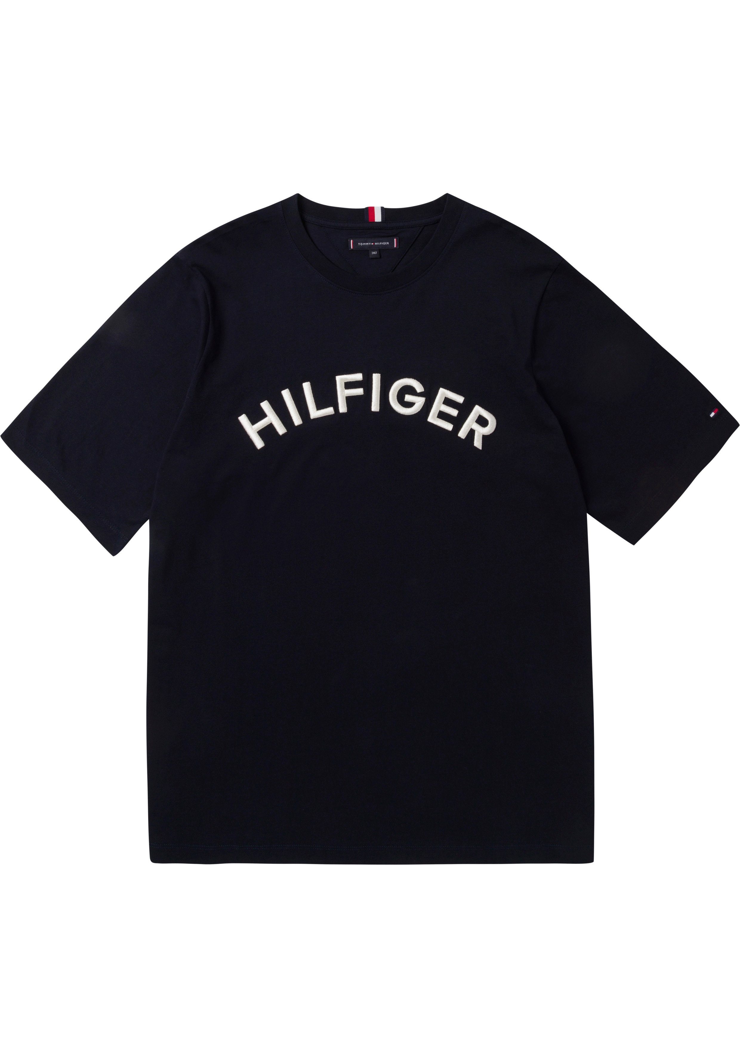 Tommy Hilfiger Big & Tall T-Shirt (1-tlg) mit Tommy Hilfiger Flag linke Seitennaht navy