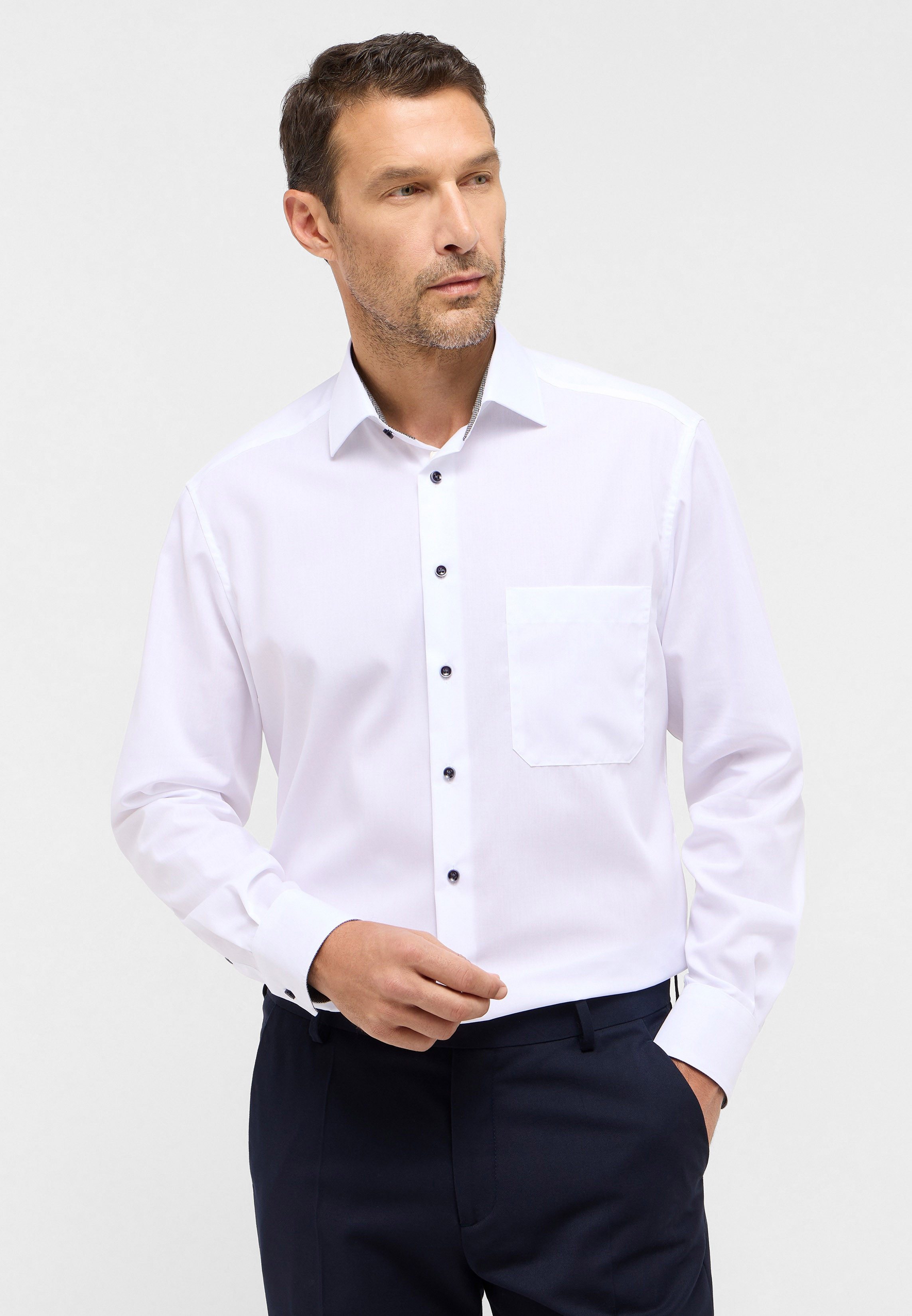 Eterna Businesshemd ETERNA COMFORT FIT Langarm Hemd weiß popeline 1311-00-E15K - ORIGINAL