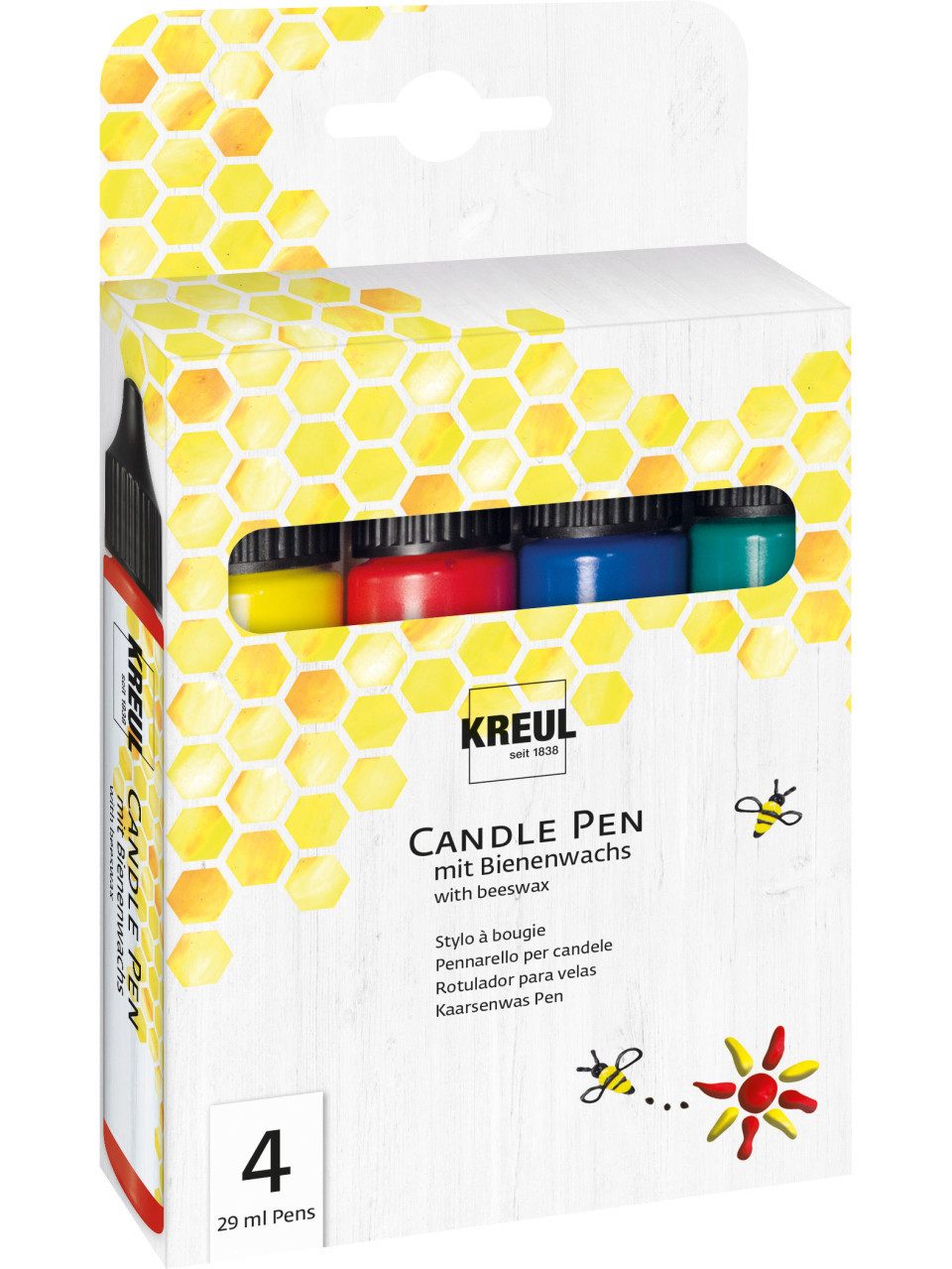 Kreul Kerzenmalfarbe Kreul Kerzenstift farbsortiert 4er Set