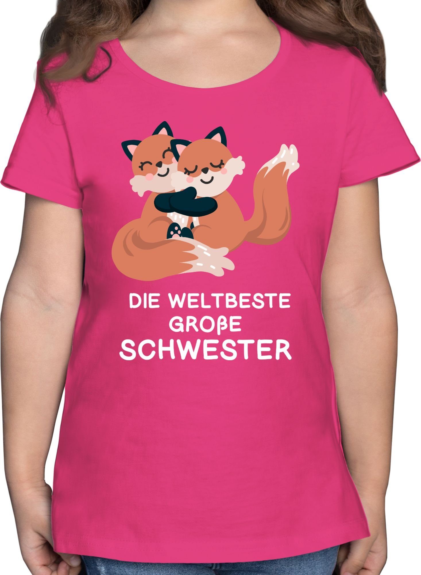 Shirtracer T-Shirt Weltbeste große Schwester - Fuchs Geschwister Bruder und Schwester