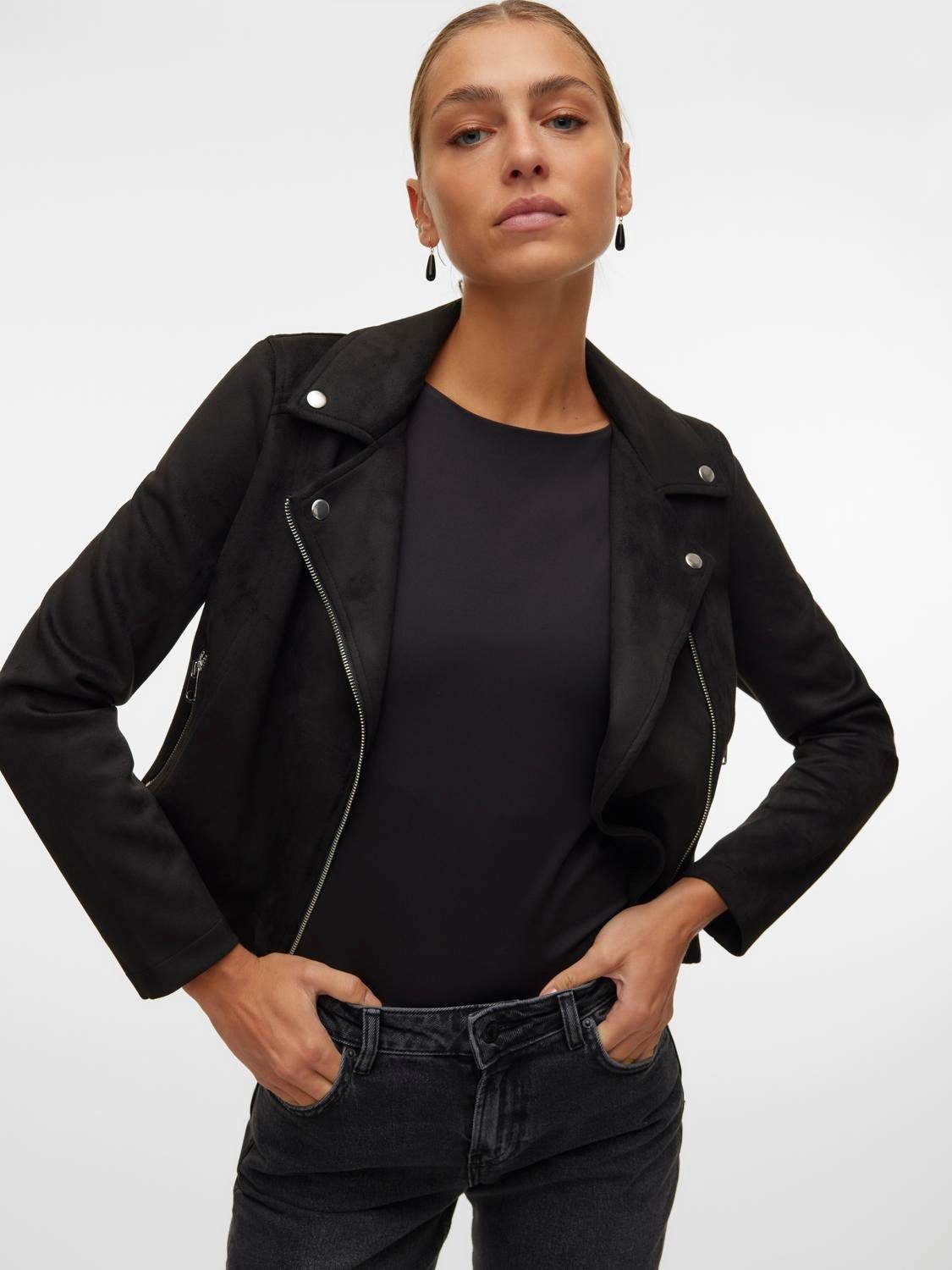 Vero Moda Bikerjacke VMJOSE SHORT FAUX SUEDE JACKET GA NOOS mit asymetrisch günstig online kaufen