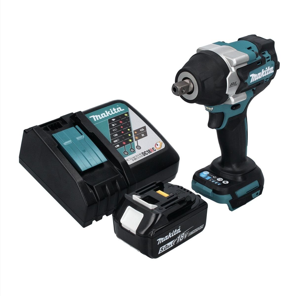 Thumbnail - Makita Akku-Schlagschrauber DTW 701 RT1 Akku Schlagschrauber 18 V 700 Nm 1/2" XPT Brushless + 1x