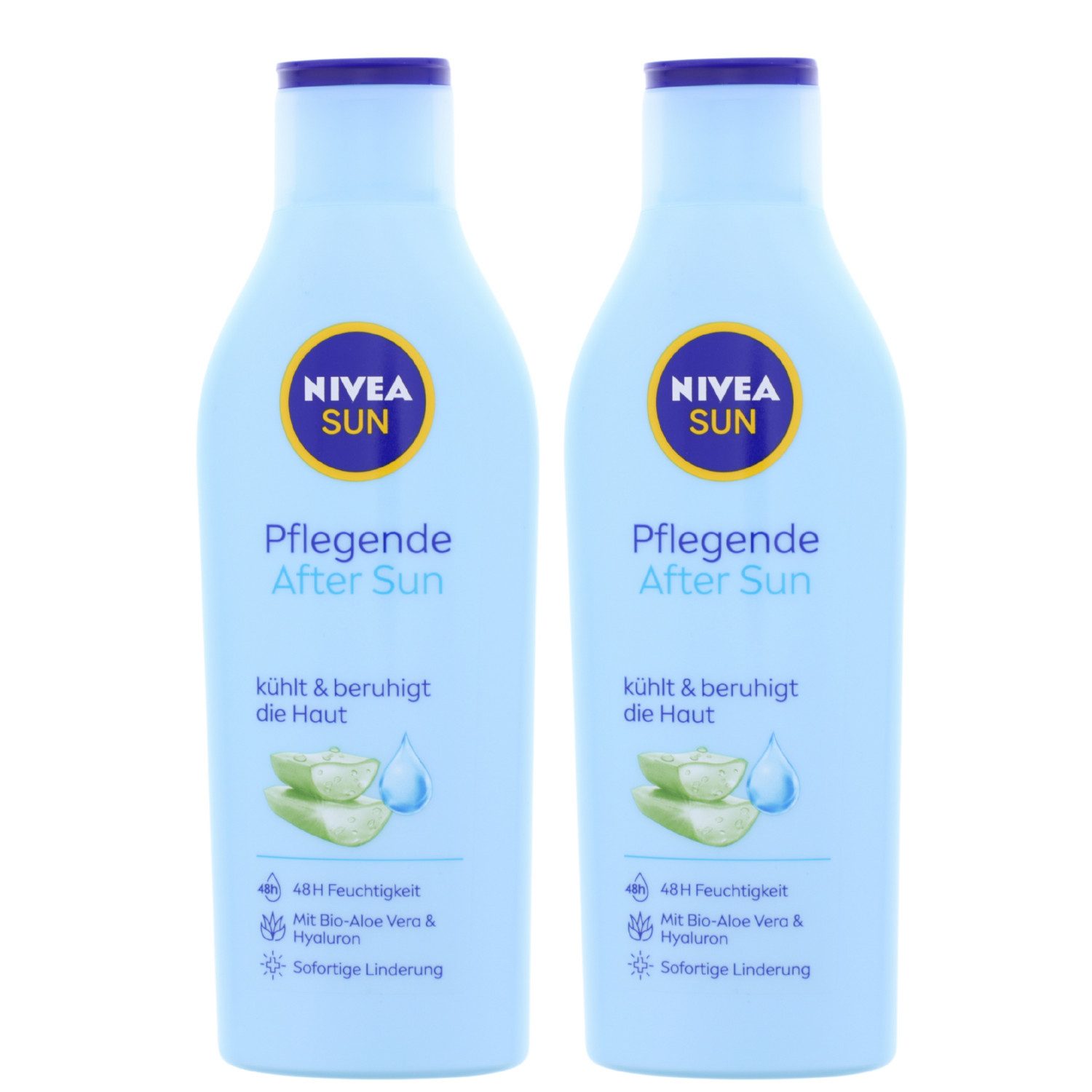 After Sun-Lotion 2 x NIVEA SUN Pflegende After Sun Lotion je 250ml Kühlt & Beruhigt die