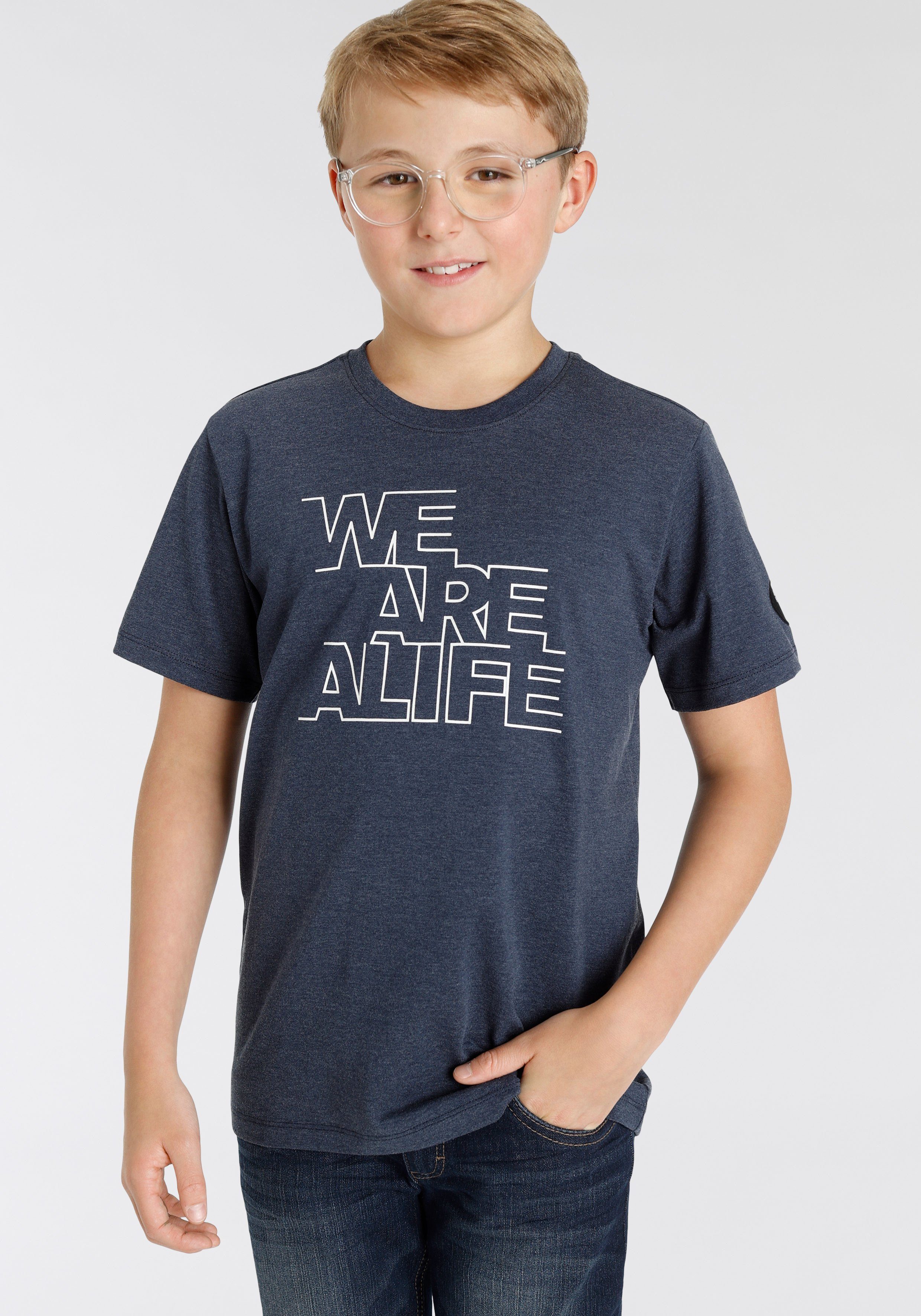 Alife Alife&Kickin Kids melierter Kickin Logo-Print in NEUE T-Shirt & für Qualität, MARKE!