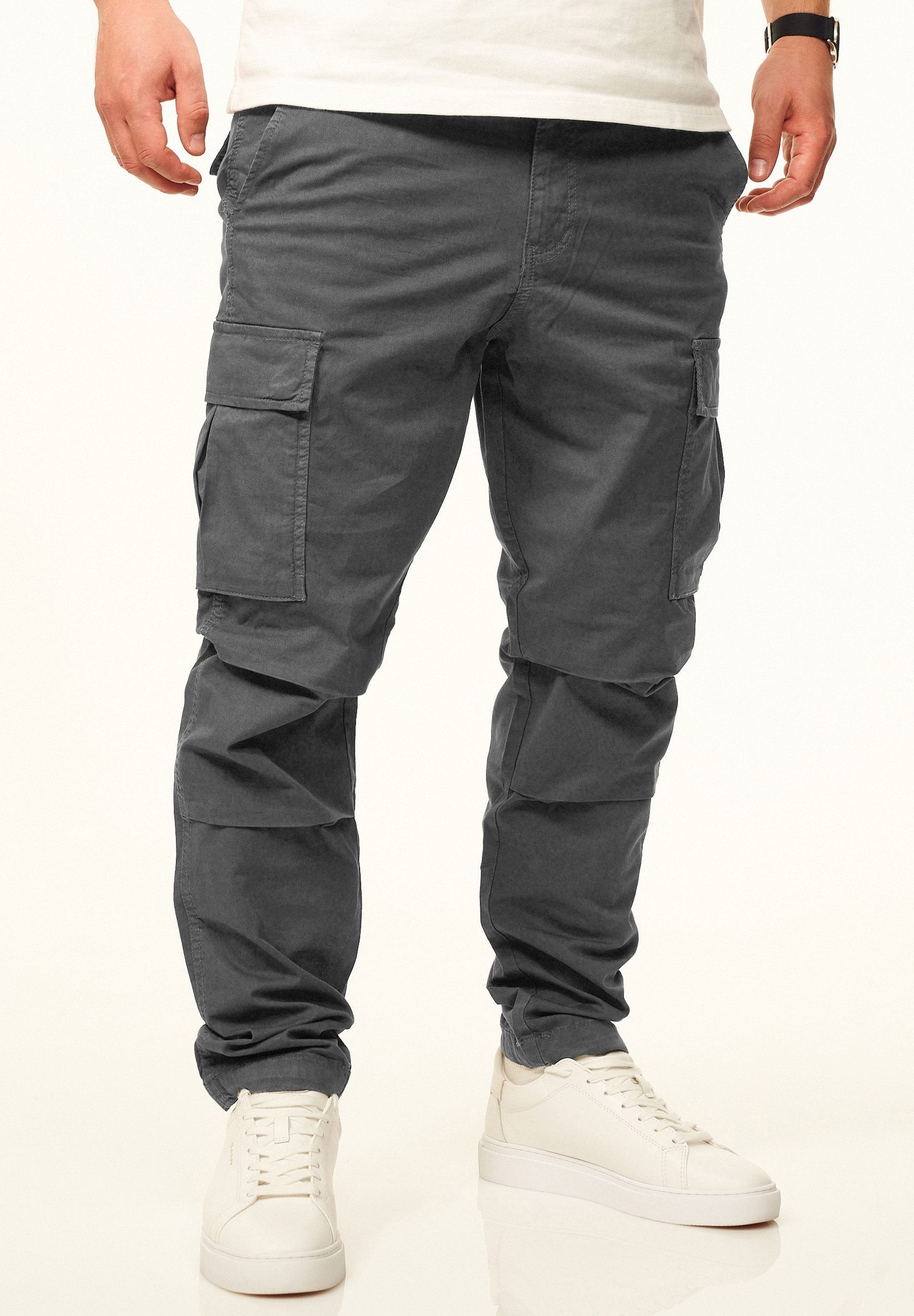 DAILY COTTON Cargohose als Stoffhose mit Stretch im Tapered Fit Chino Cargo Hose mit Gürtelschlaufen für Herren – Bild 4 von 5