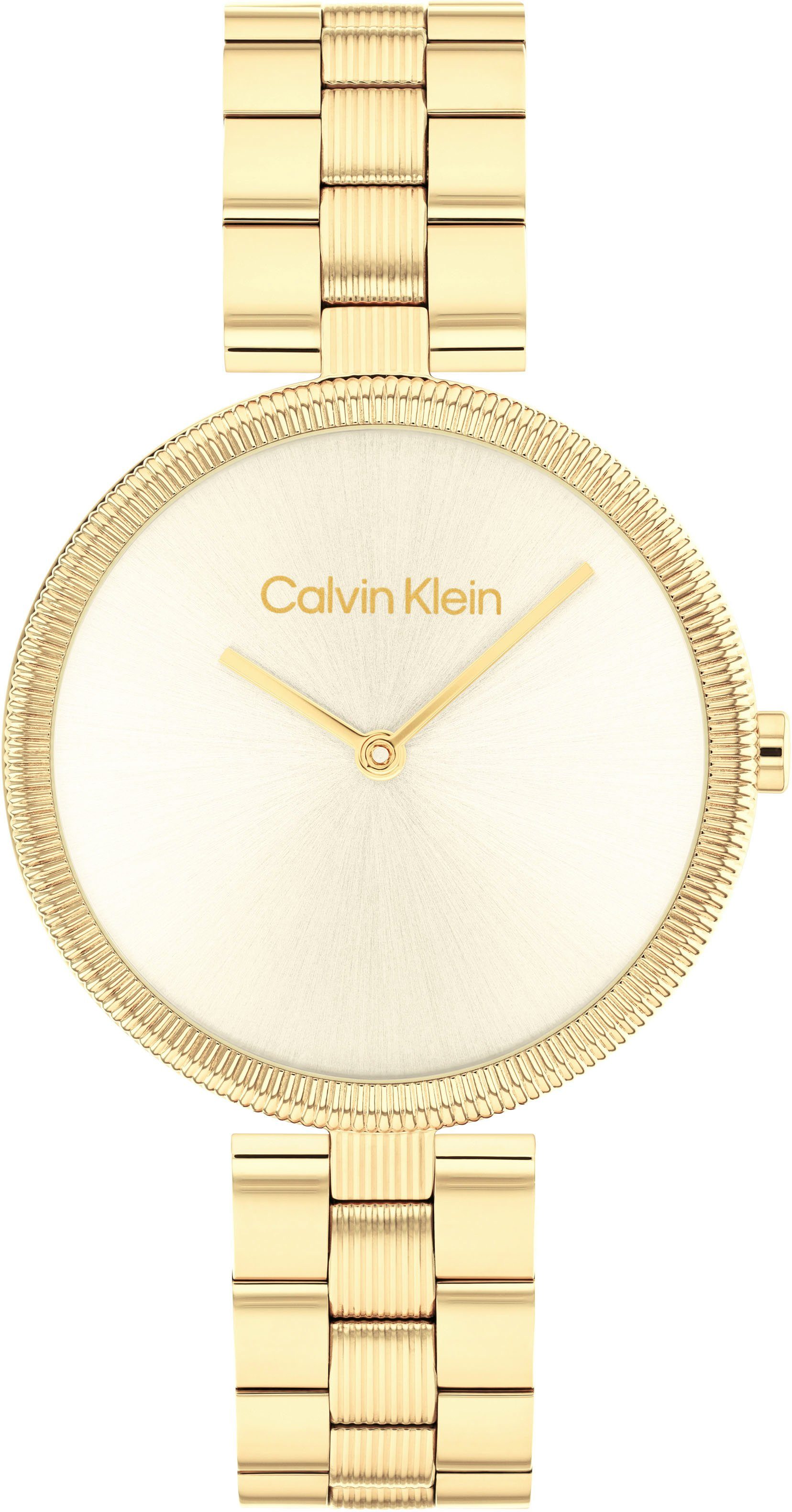 Calvin Klein Quarzuhr TIMELESS, Armbanduhr, Damenuhr, Mineralglas, IP-Beschichtung