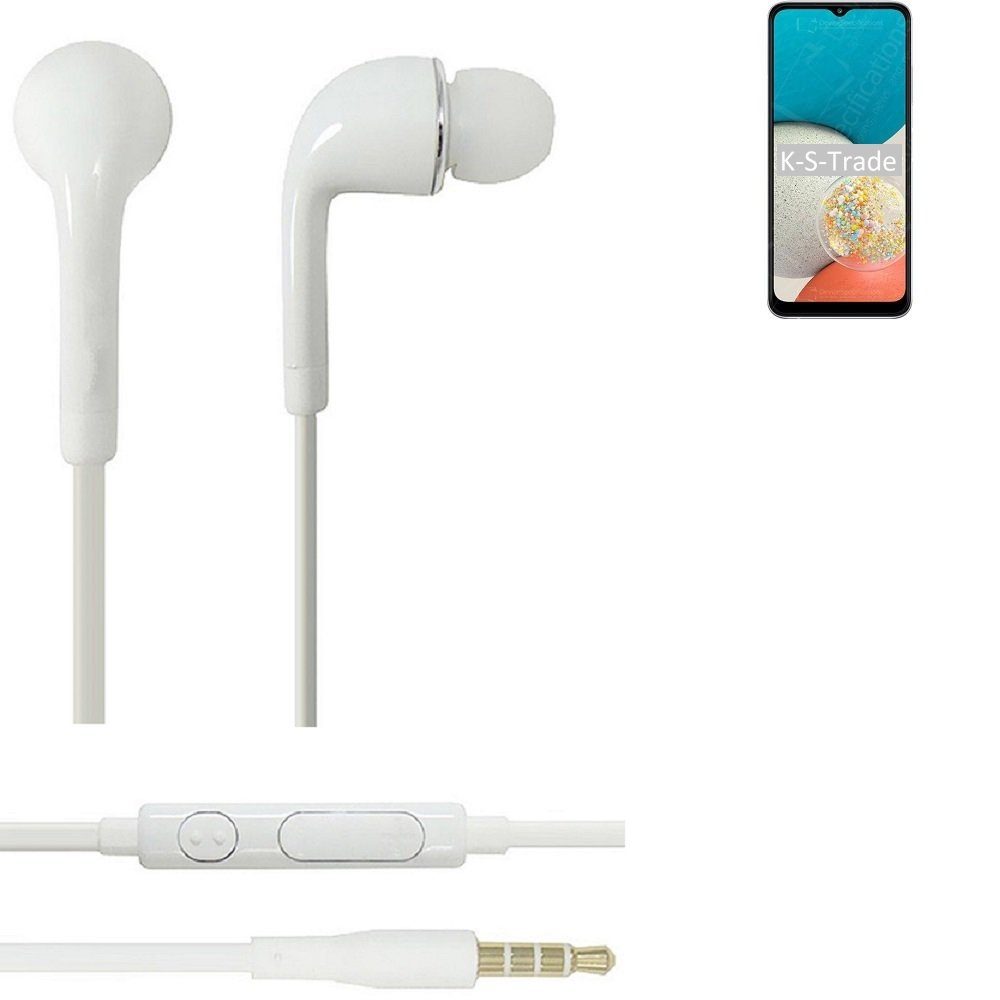 K-S-Trade für Samsung Galaxy Wide5 In-Ear-Kopfhörer (Kopfhörer Headset mit Mikrofon u Lautstärkeregler weiß 3,5mm)