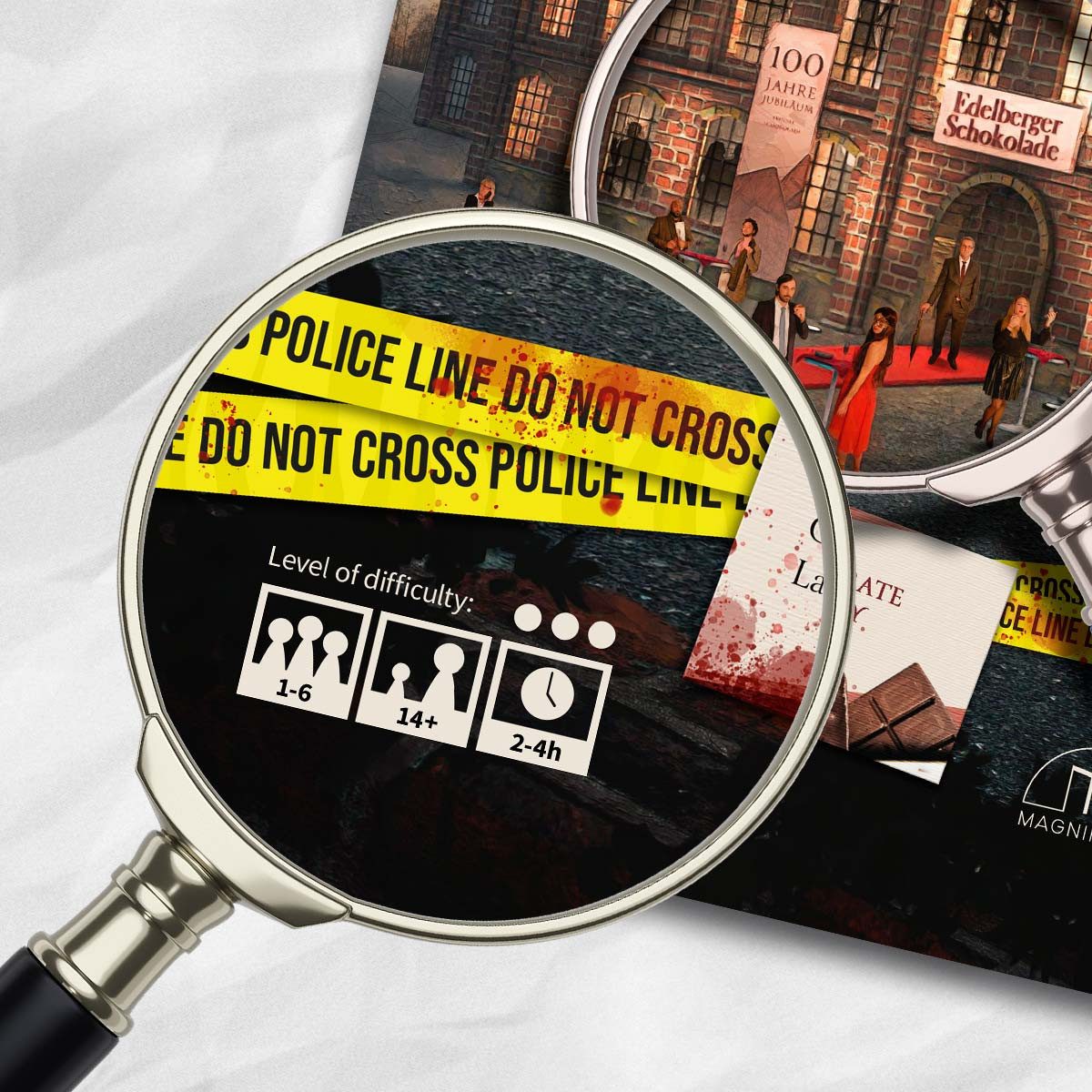 MAGNIFICUM Spiel Detective Game / Crime Game for Adults, The Corporate Anniversary - Oliver Borgmann's Last Celebration, Made in Germany