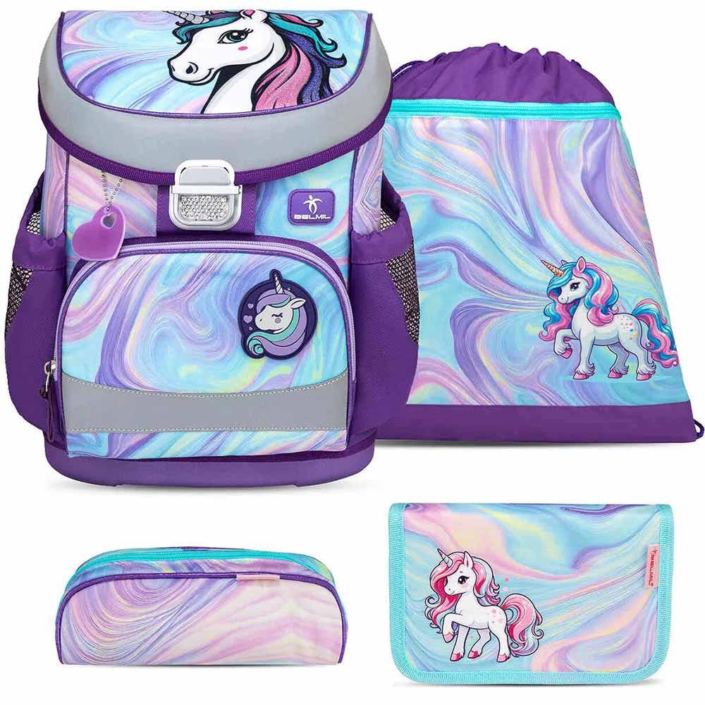 Belmil Schulranzen Set Mini Fit 10-teilig 2025 Mädchen Unicorn Dream