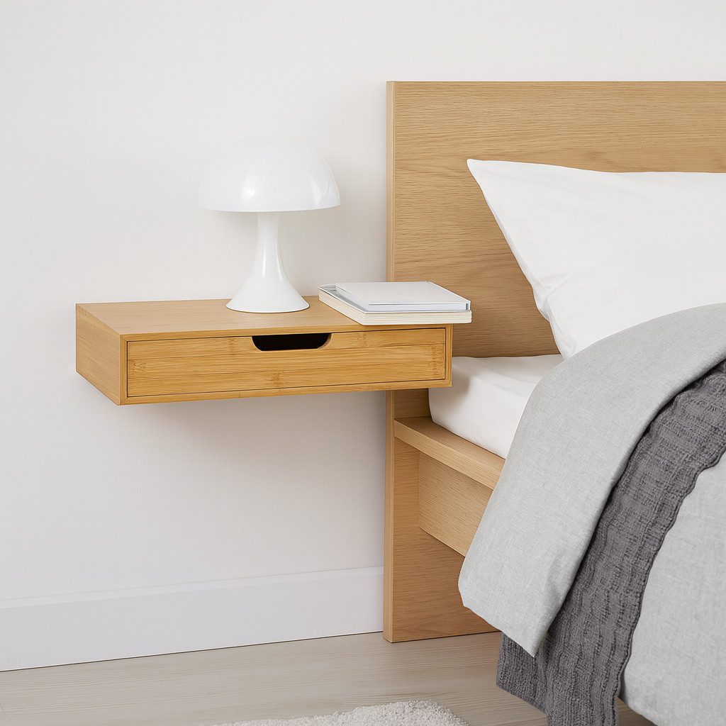 AD.CON Wandregaltisch Wandregal mit Schublade Hängeregal Regal mit Stauraum Wandboard