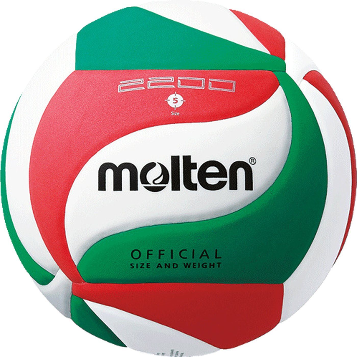 Molten Basketball V5M2200 WEIß/GRÜN/ROT