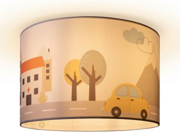 Paco Home Deckenleuchte Hugo Capri, ohne Leuchtmittel, Kinderzimmer Deckenleuchte Spielzimmer Baby Straße Auto Wolken