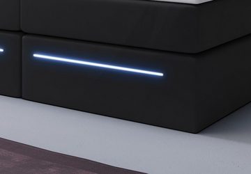 Luxusbetten24 Boxspringbett Sejour, mit LED-Beleuchtung und Stauraum