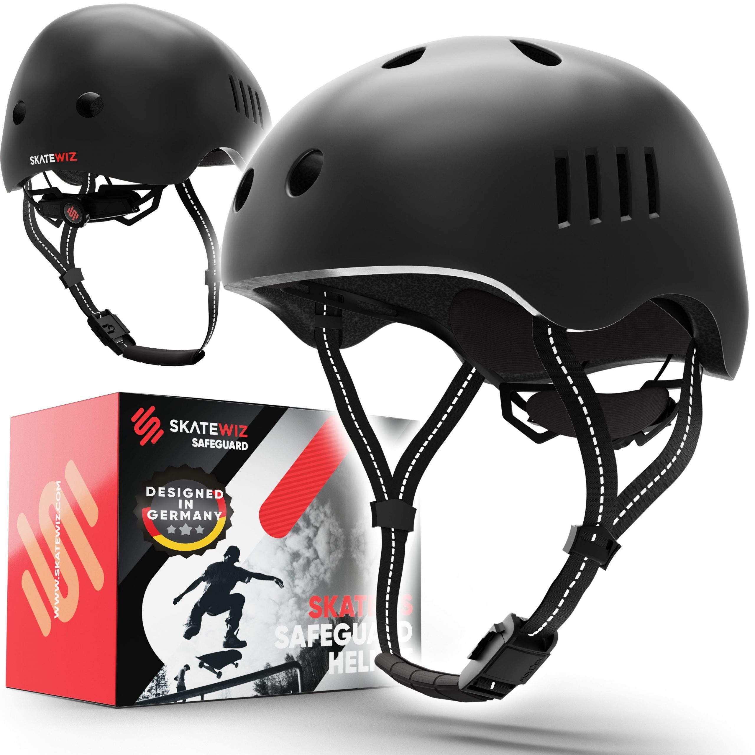 SKATEWIZ Fahrradhelm Kinder ab 6 Jahre Helm Kinder Mädchen & Jungen Skaterhelm, Helm Kinder viele Farben für Fahrrad Skateboard und Inline Skates
