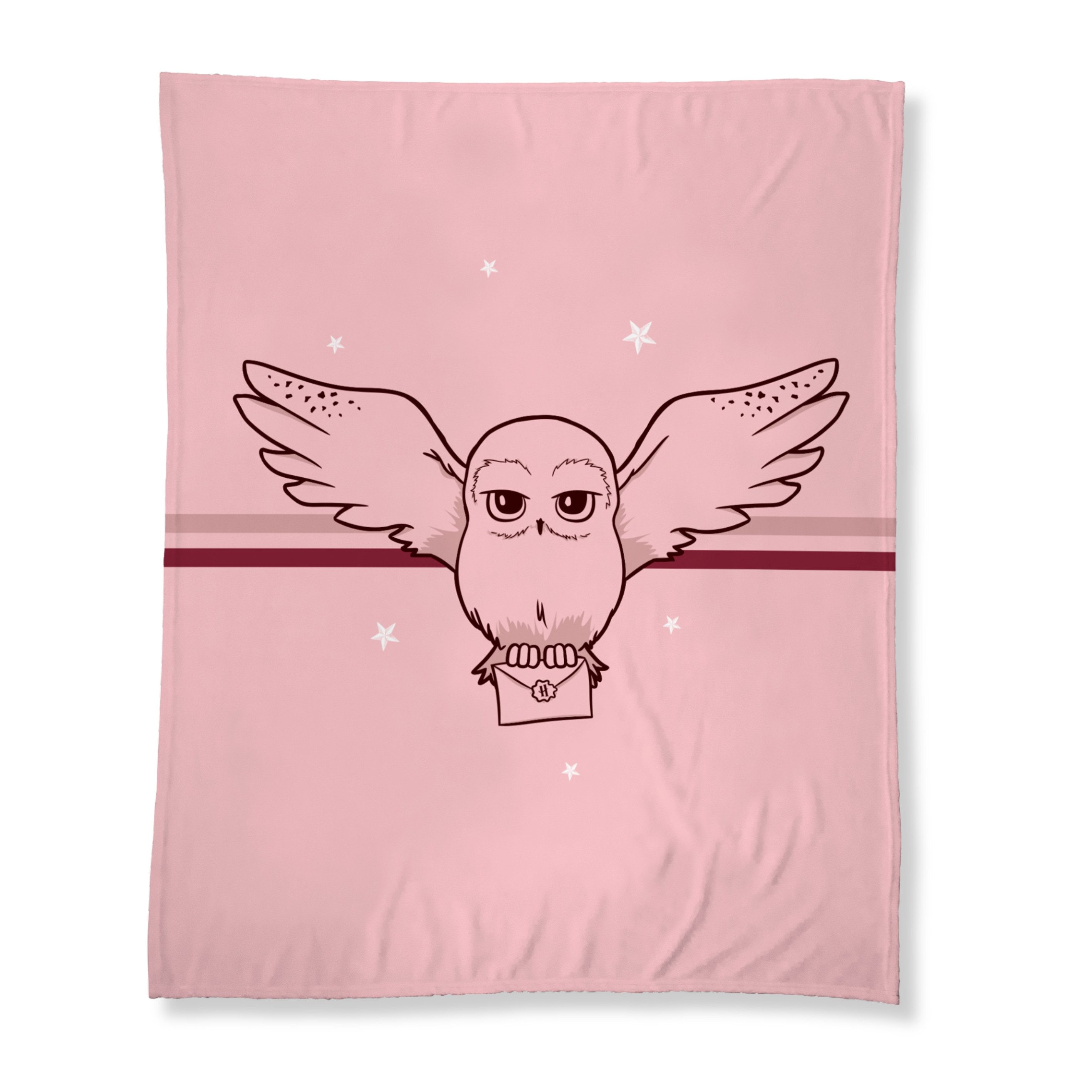 Kinderdecke Kuscheldecke Harry Potter "Eulenpost" in Rosa, 125 × 150 cm, MTOnlinehandel, kuschelige Fleecedecke mit Eulenmotiv für gemütliche Wohlfühlmomente.
