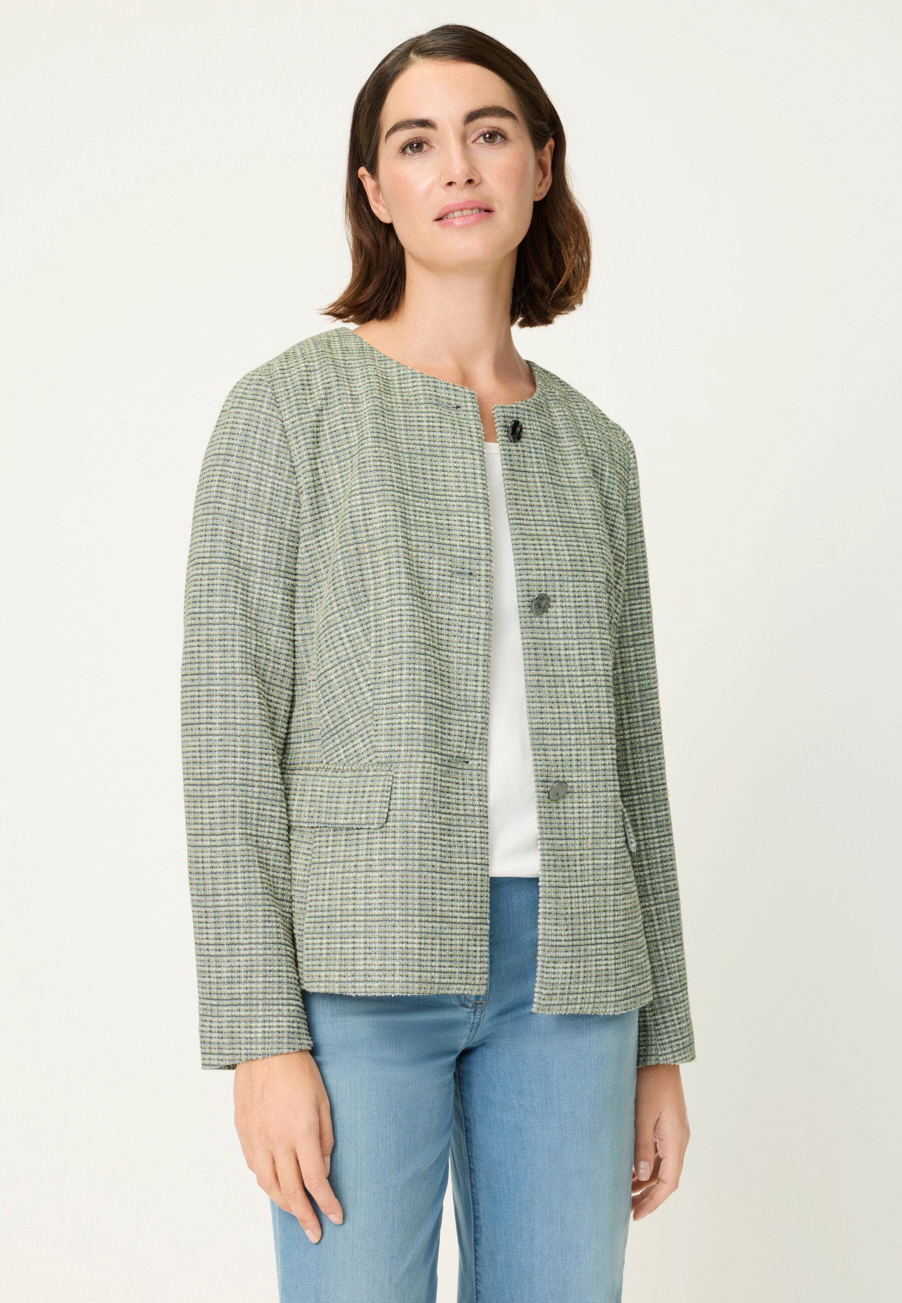 Olsen Kurzblazer mit Allover-Dessin