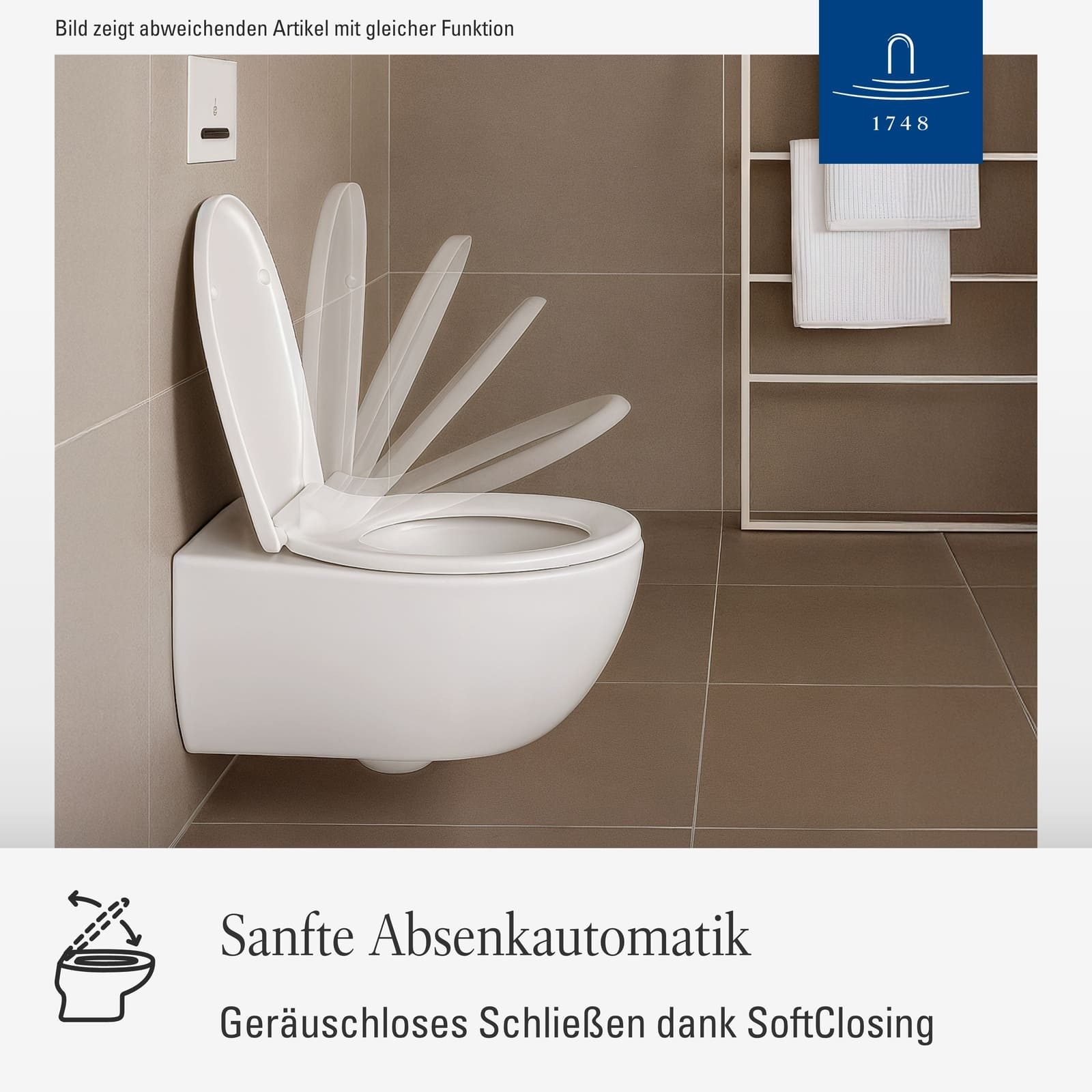 Villeroy & Boch WC-Sitz O.novo WC-Sitz 438 x 368 x 49 cm (1-St), SoftClose, QuickRelease