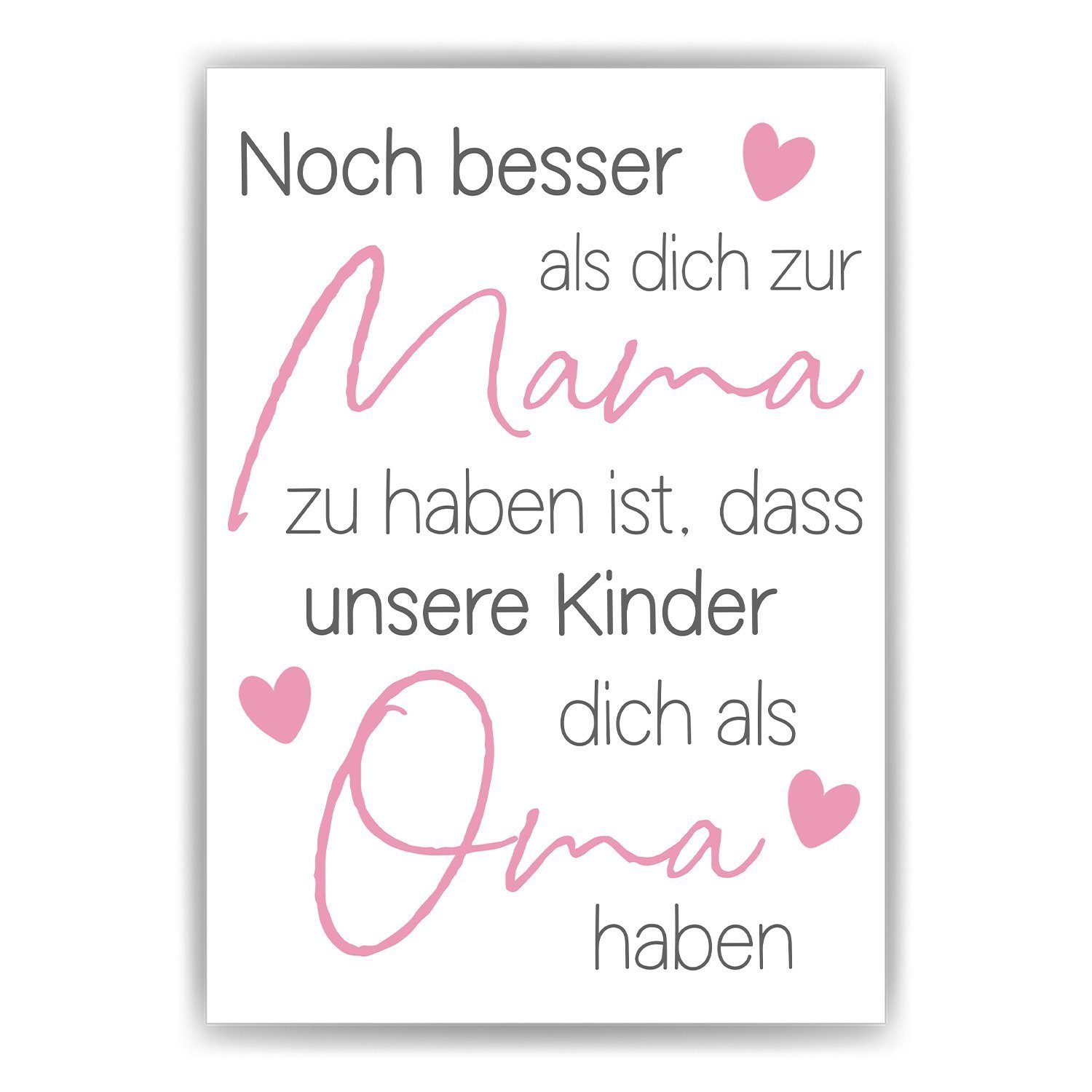 Tigerlino Poster Mama Oma Geschenk Muttertag Geburtstag Mama Spruch Mutter Kunstdruck, DIN A4