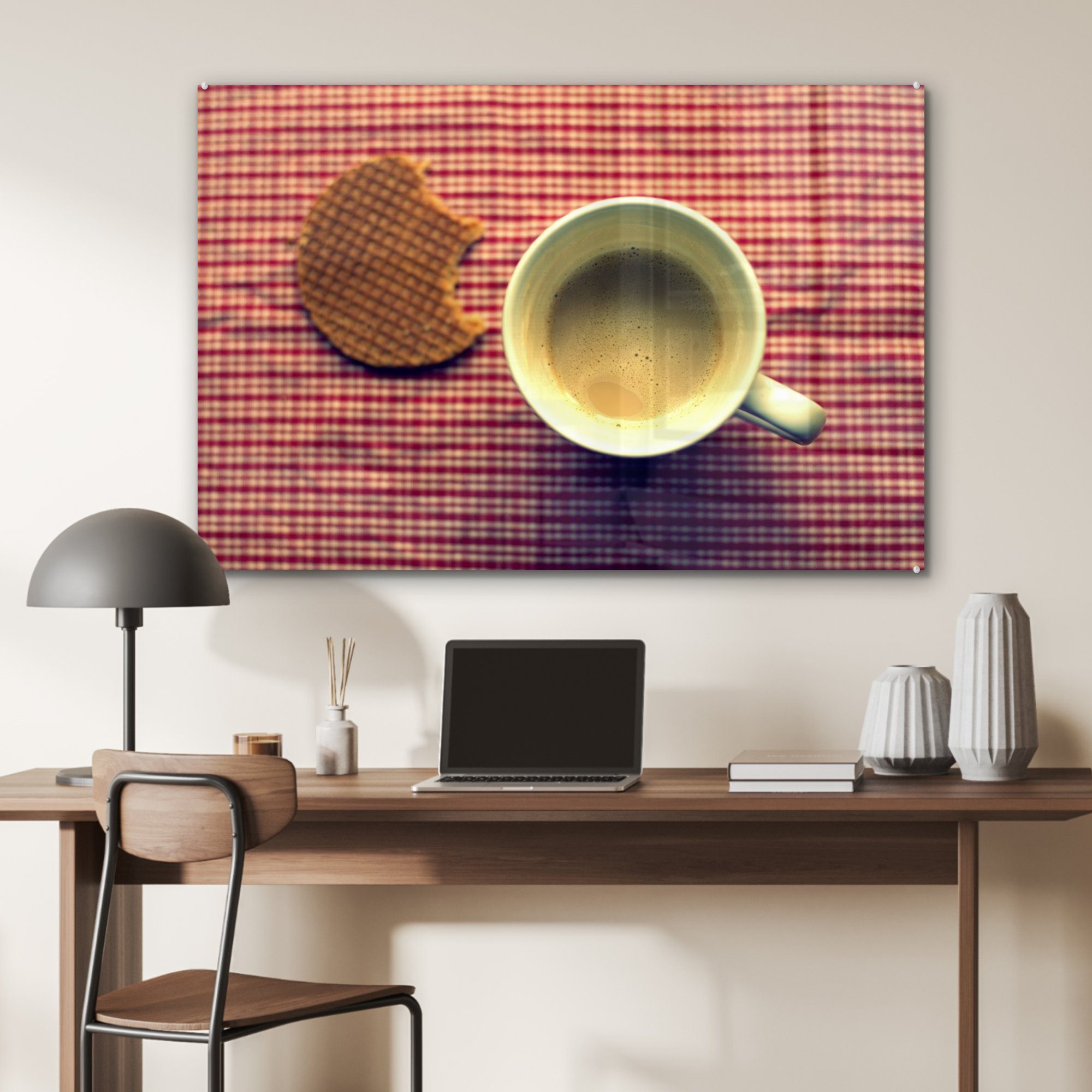 Sirupwaffel Kaffee, Acrylglasbilder MuchoWow Wohnzimmer & (1 Acrylglasbild St), Schlafzimmer mit