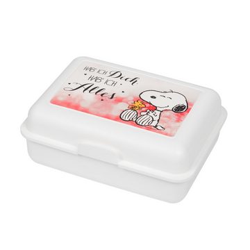 United Labels® Lunchbox Snoopy Brotdose - Hab ich Dich hab ich Alles mit Trennwand Weiß, Kunststoff (PP)