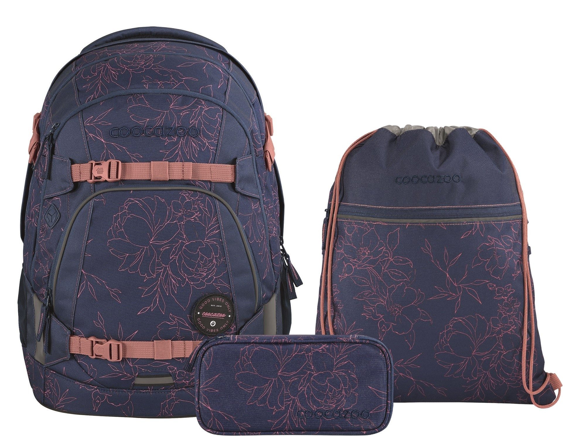 Schulranzen Schulrucksack-Set MATE Sweet Rose 3-teilig