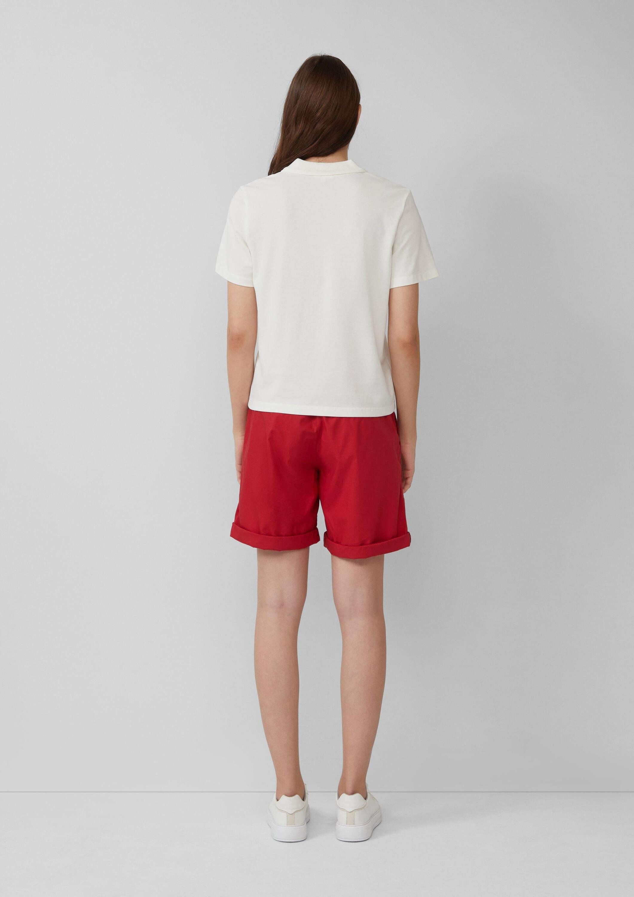 s.Oliver Kurzarmshirt Polo-Shirt Verkürztes Poloshirt aus Baumwollpiqué