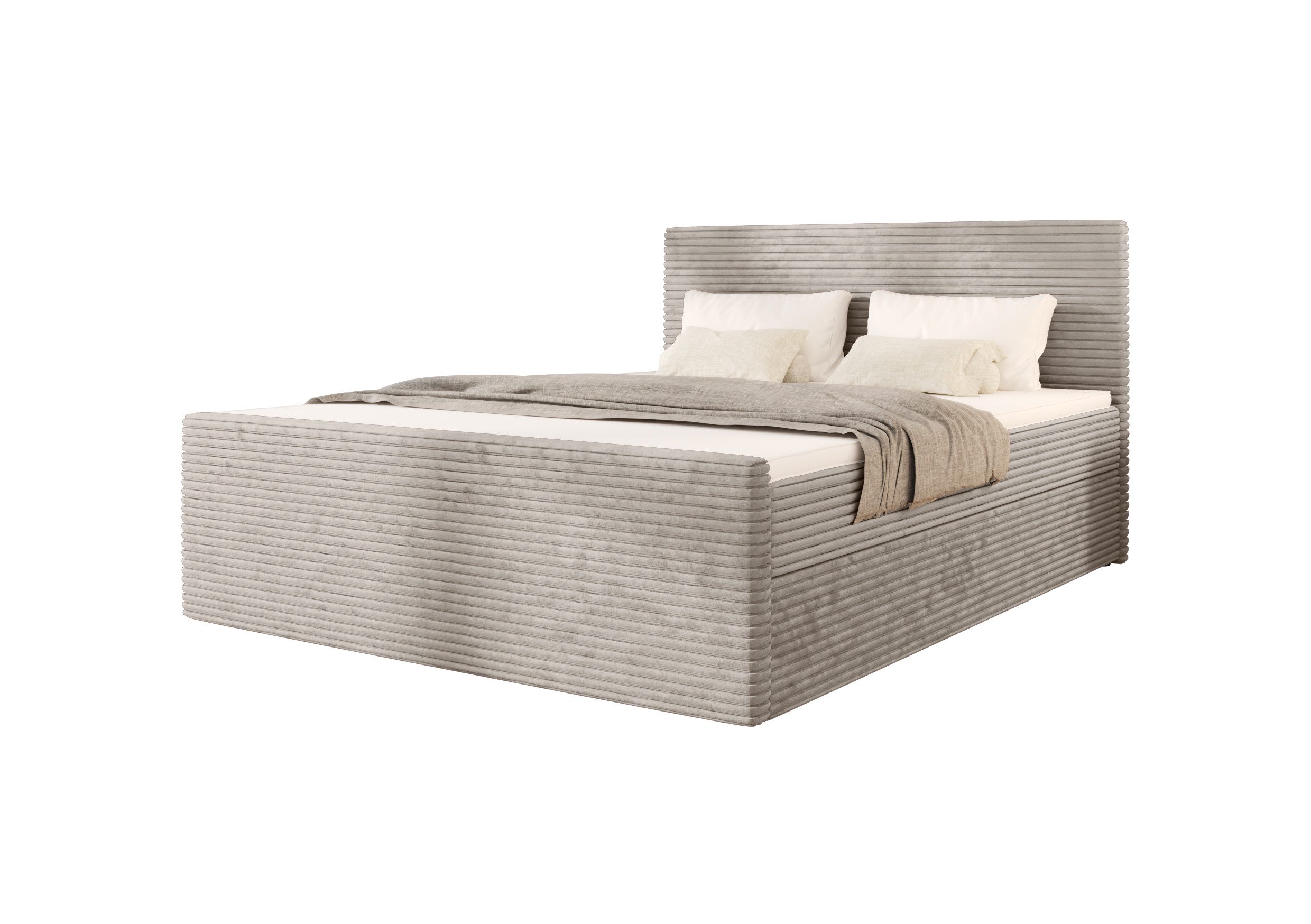 B&B Home Boxspringbett Boxbett Tilia III 160 cm 180 cm 200 cm (H3 Matratze Bonellfederung, Kopfteil, Bettkasten und Topper)