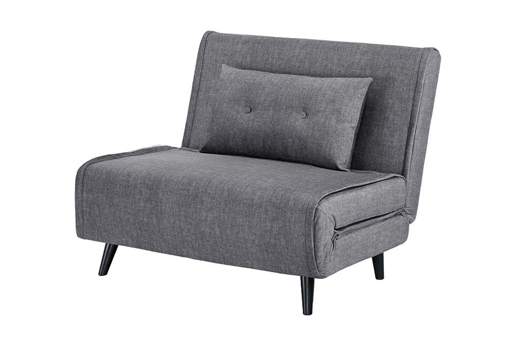 riess-ambiente Relaxsessel SMART MULTIFUNCTION 100cm grau- Samt, Bettfunktion, mit Kissen (Einzelartikel, 1-St), ausziehbare Schlafgelegenheit - ideal für Wohn- oder Gästezimmer