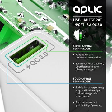 Aplic USB-Ladegerät (3000 mA, Quick Charge 3.0 USB-Ladegerät 1x USB A QC 3.0 Port / max. 3A über QC)