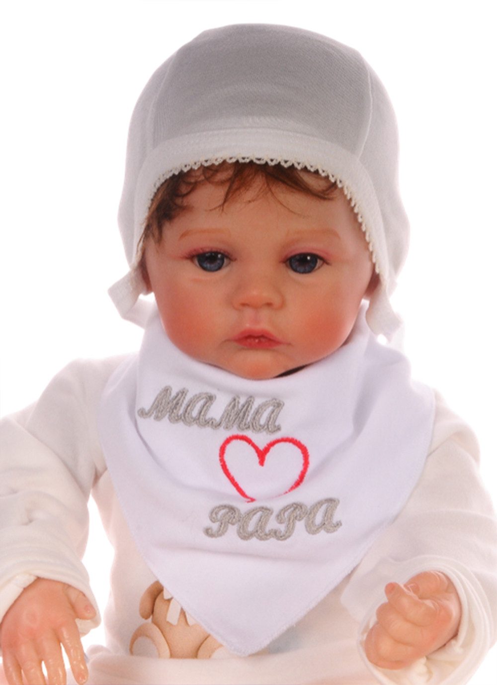 La Bortini Dreieckstuch Baby Lätzchen Latz in Weiß Sabbertuch Tuch Erstlingstuch, aus reiner Baumwolle, 0-12 Mon, neutral