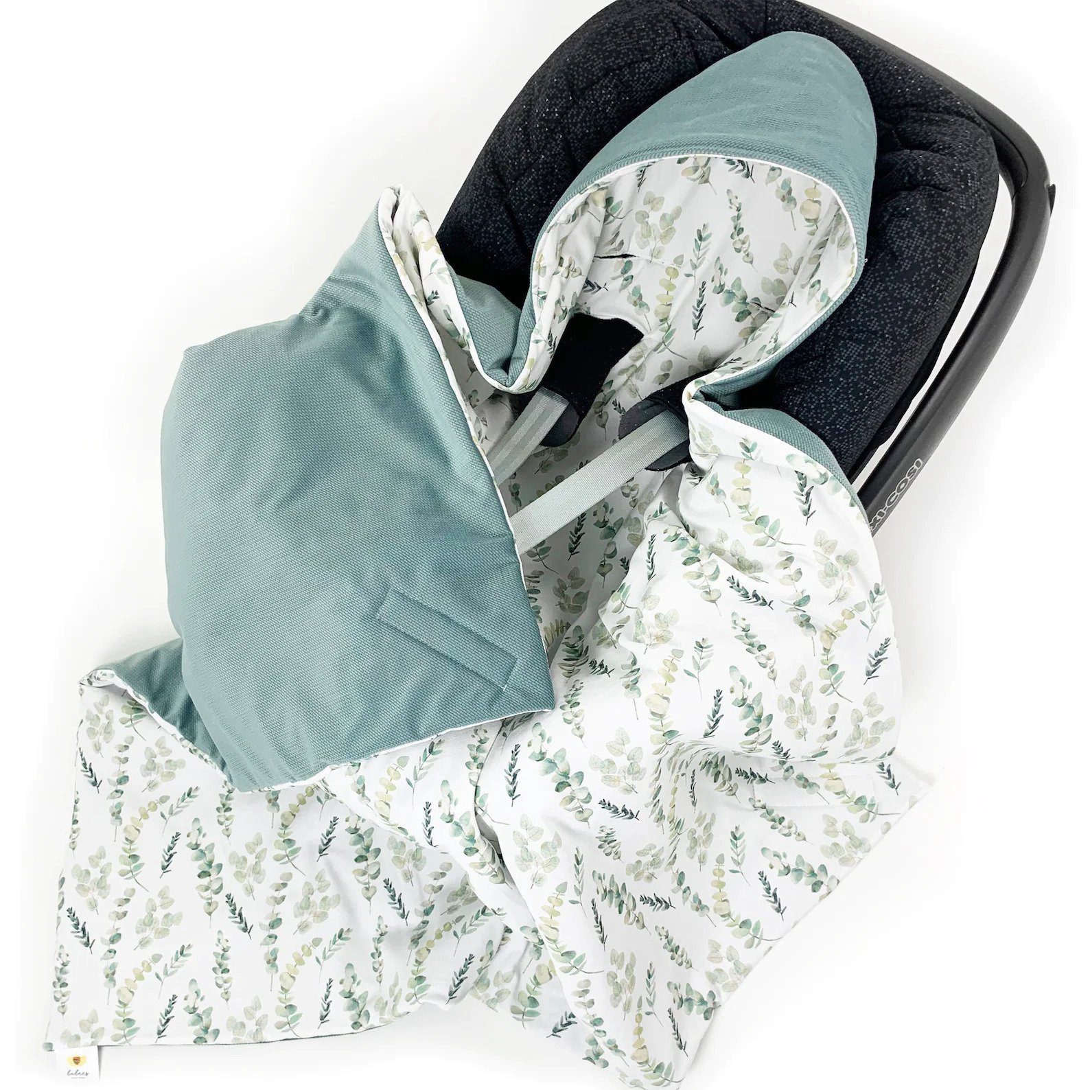 Einschlagdecke Babyschale Autositz mit Klettverschluss HERBST WINTER warm wattiert
